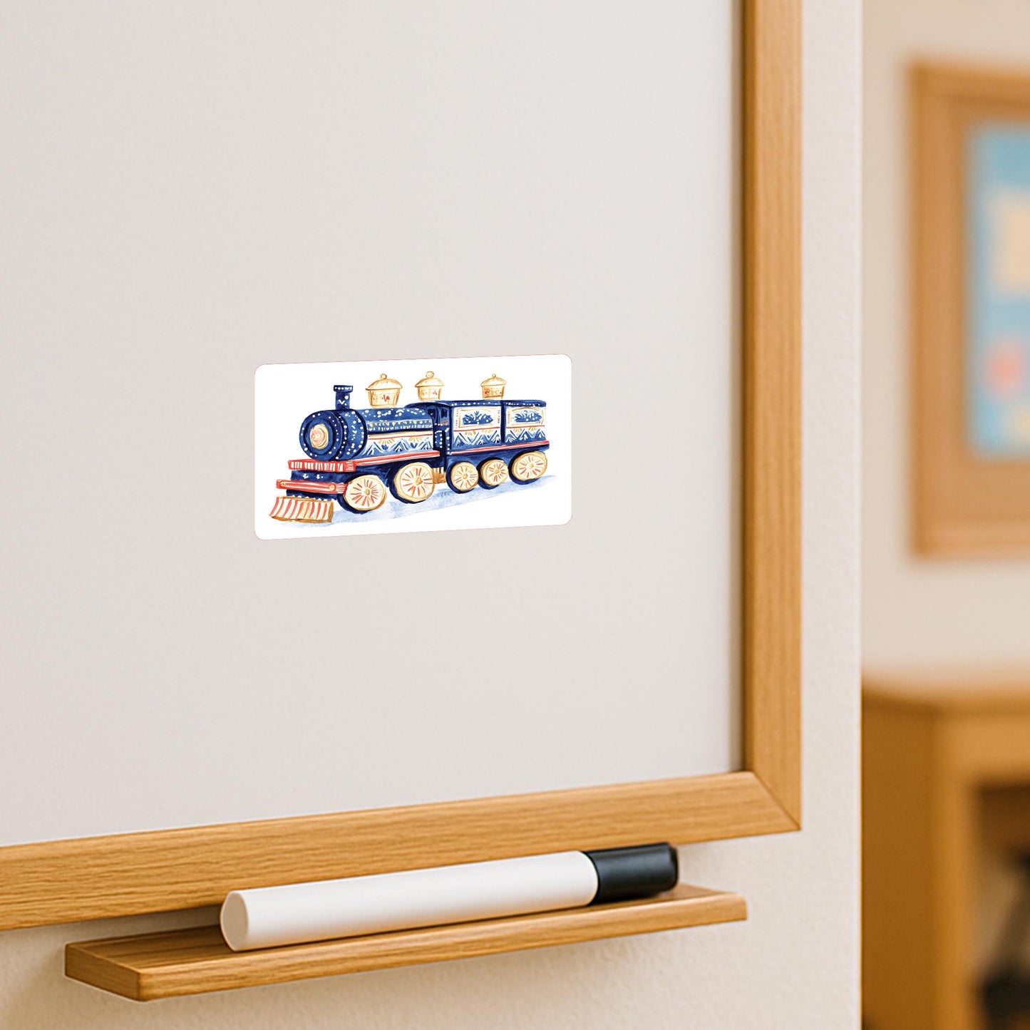 Vinyl Magnet-Blue Noel - A Grand Millennial Christmas Train -3