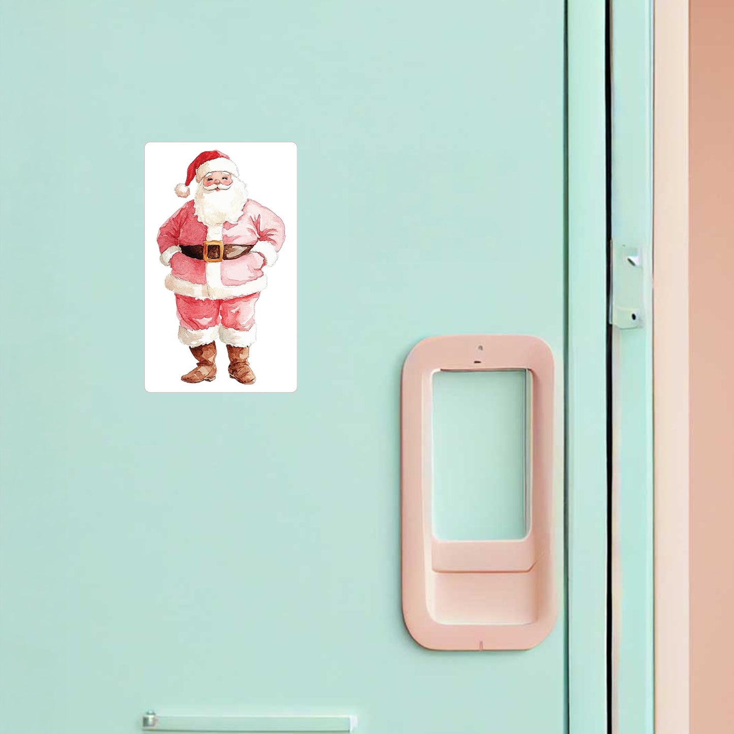 Vinyl Magnet-Blush & Baubles - A Grand Millennial Christmas Santa -1