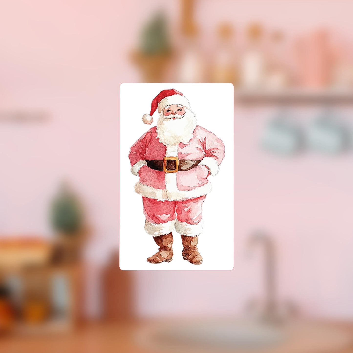 Vinyl Magnet-Blush & Baubles - A Grand Millennial Christmas Santa -4