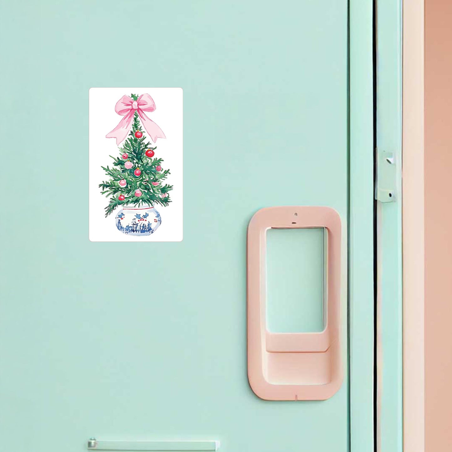 Vinyl Magnet-Blush & Baubles - A Grand Millennial Christmas Tree -1