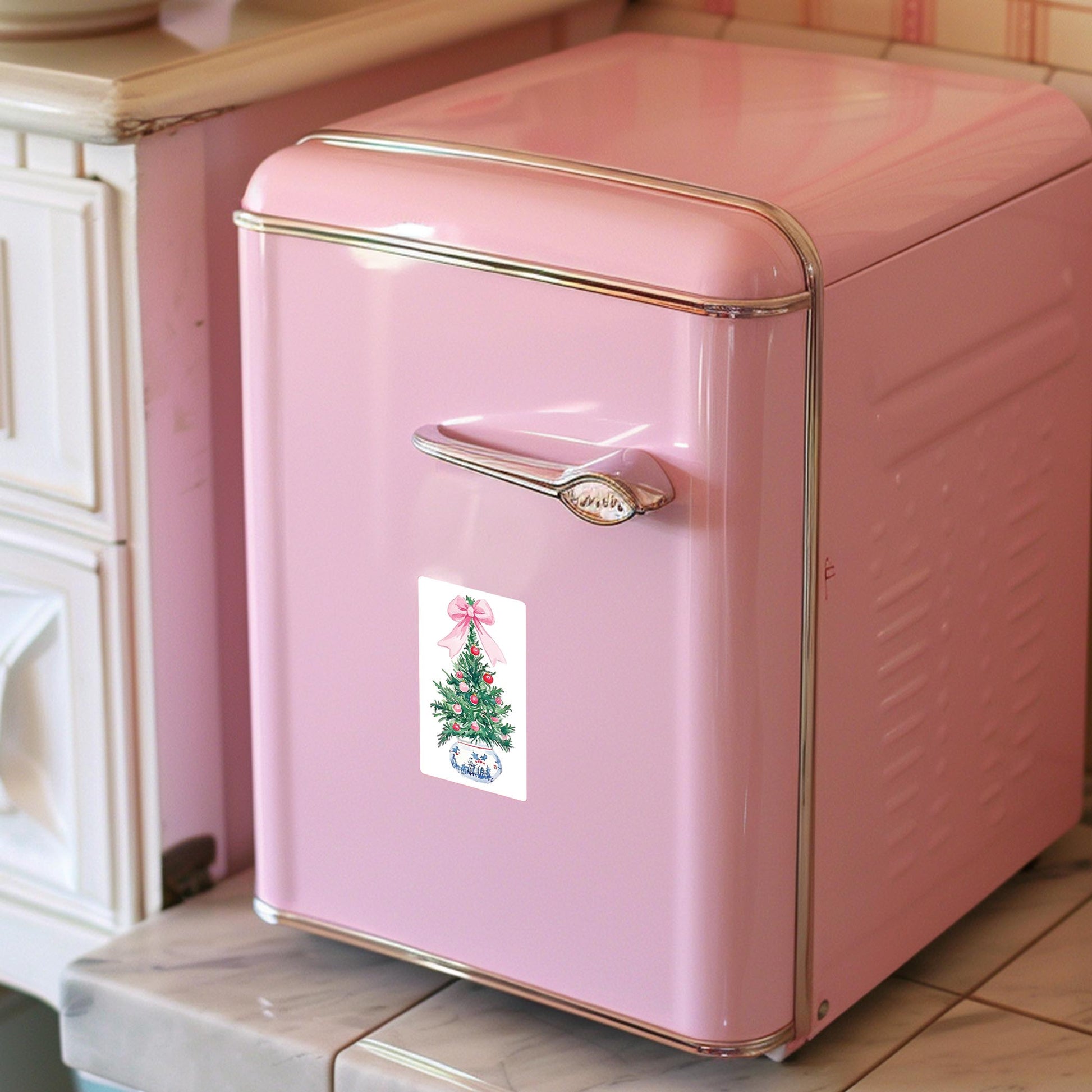 Vinyl Magnet-Blush & Baubles - A Grand Millennial Christmas Tree -2