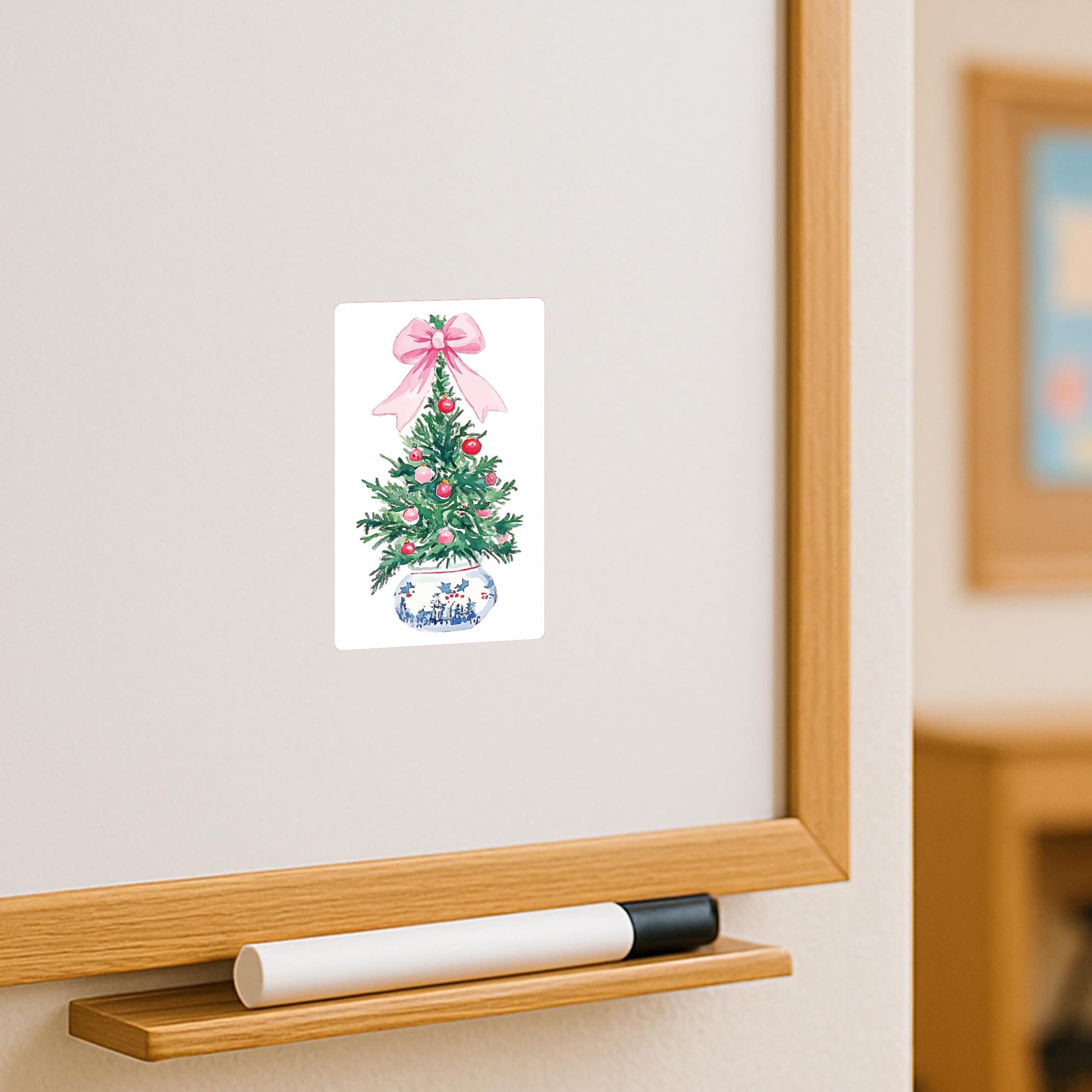 Vinyl Magnet-Blush & Baubles - A Grand Millennial Christmas Tree -3