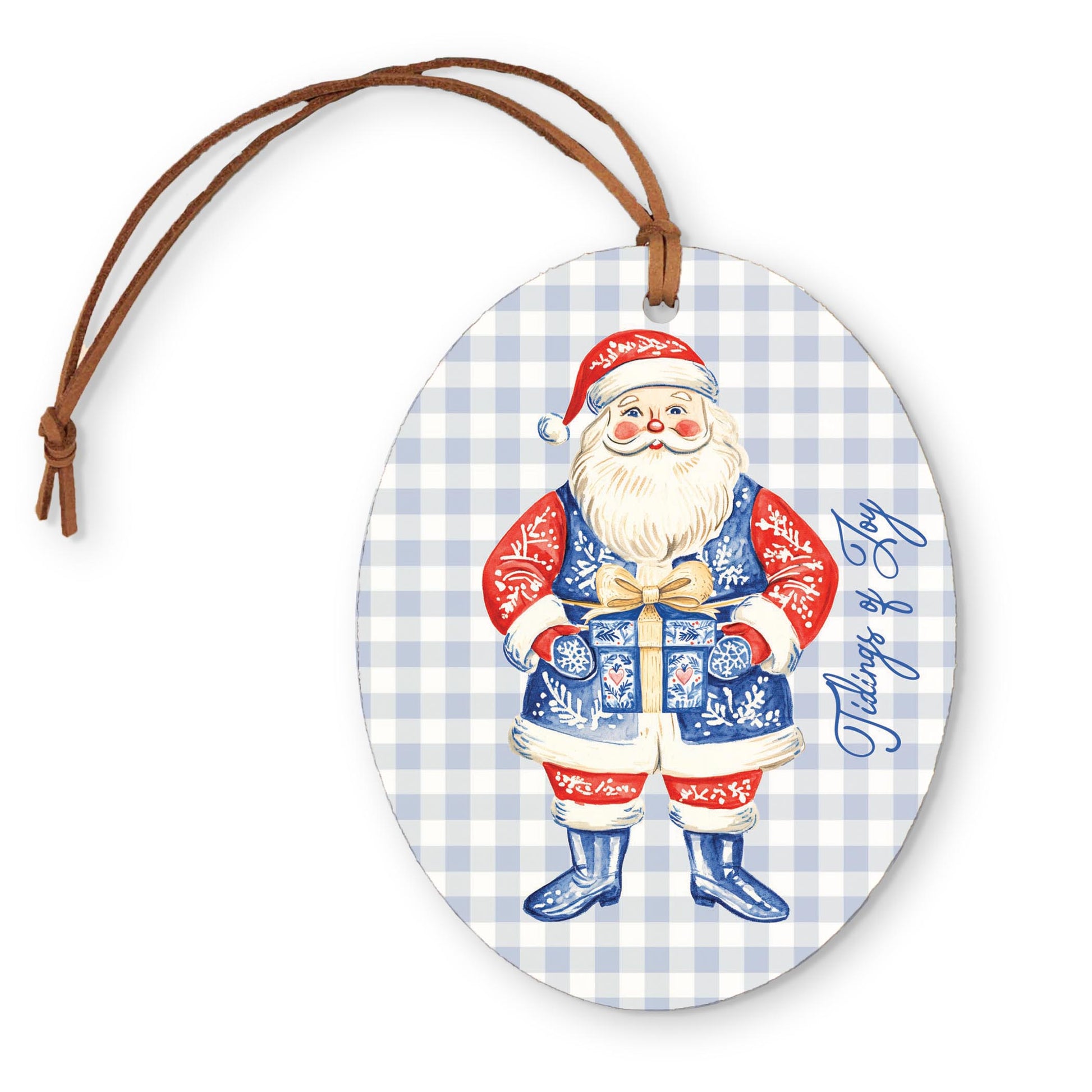 Oval Ornament-Blue Noel - A Grand Millennial Christmas -0