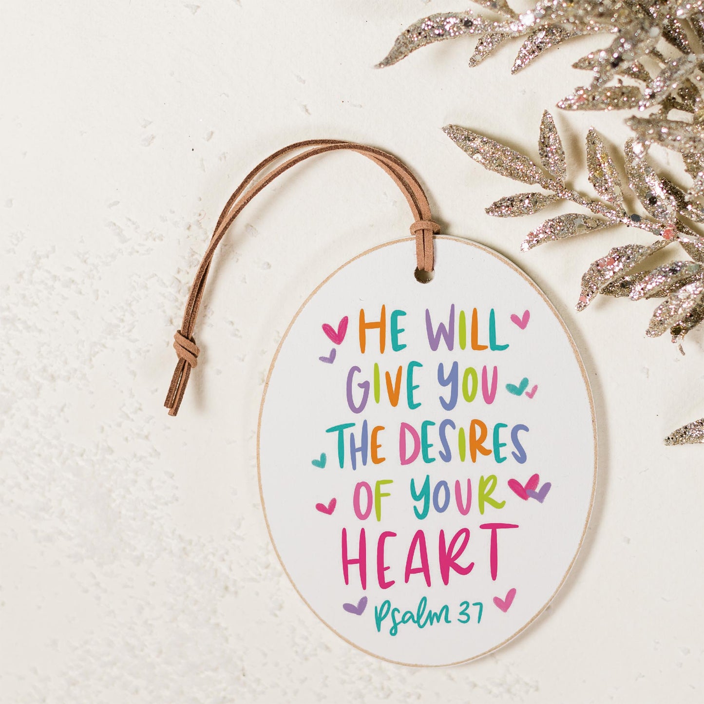 Oval Ornament-Psalm 37 The Desires of Your Heart -2