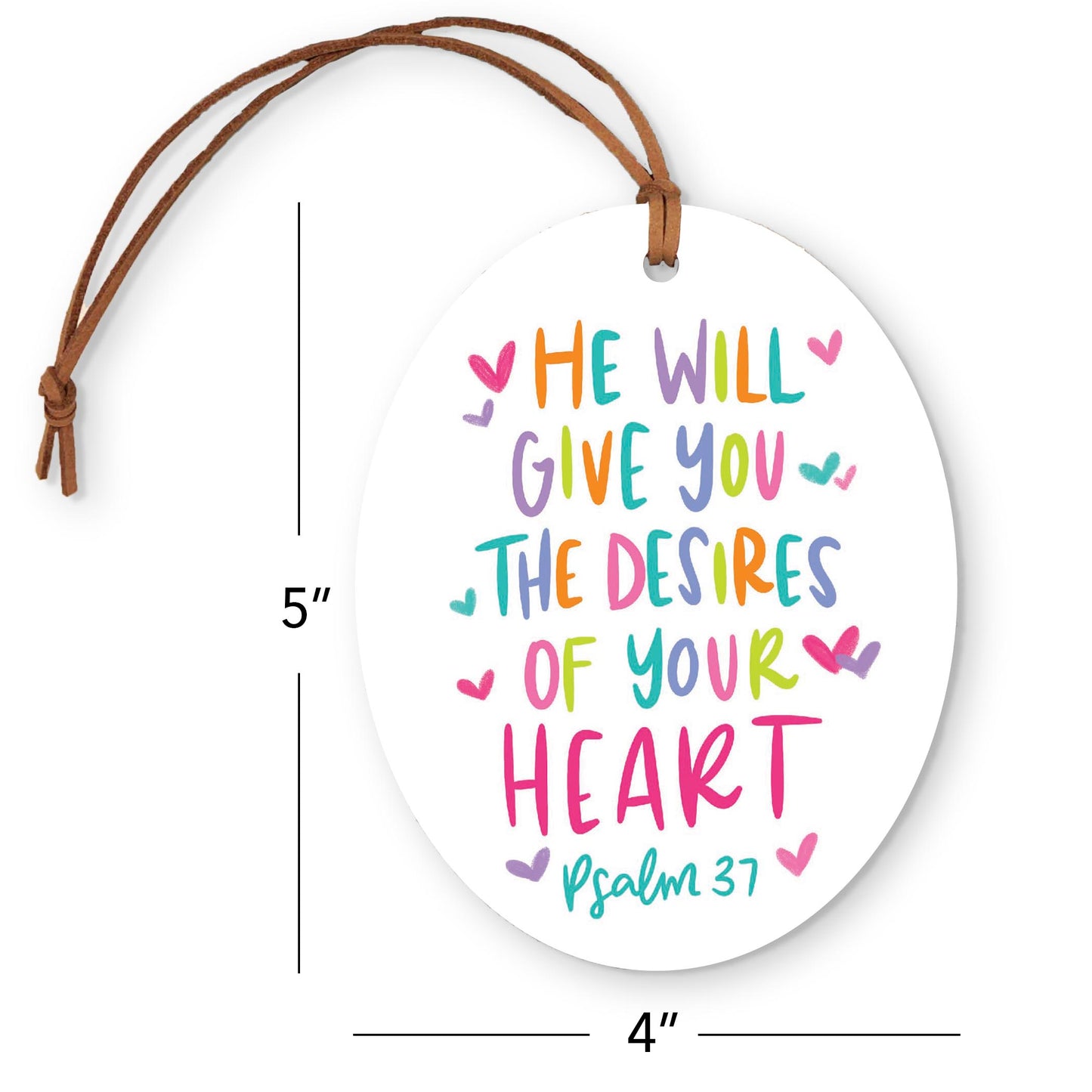 Oval Ornament-Psalm 37 The Desires of Your Heart -5