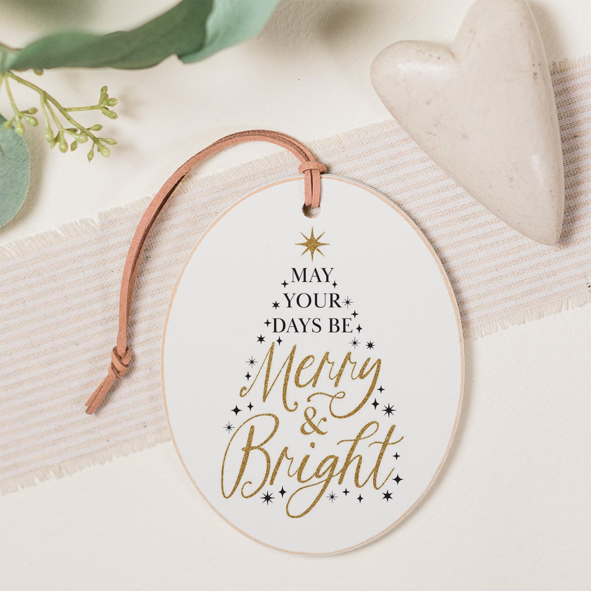 Oval Ornament-Noir Christmas Merry & Bright -1