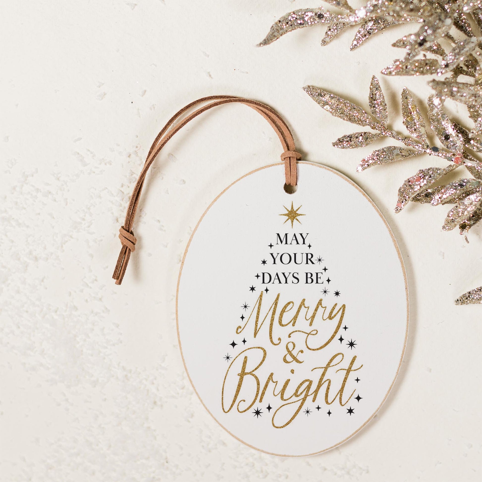 Oval Ornament-Noir Christmas Merry & Bright -2