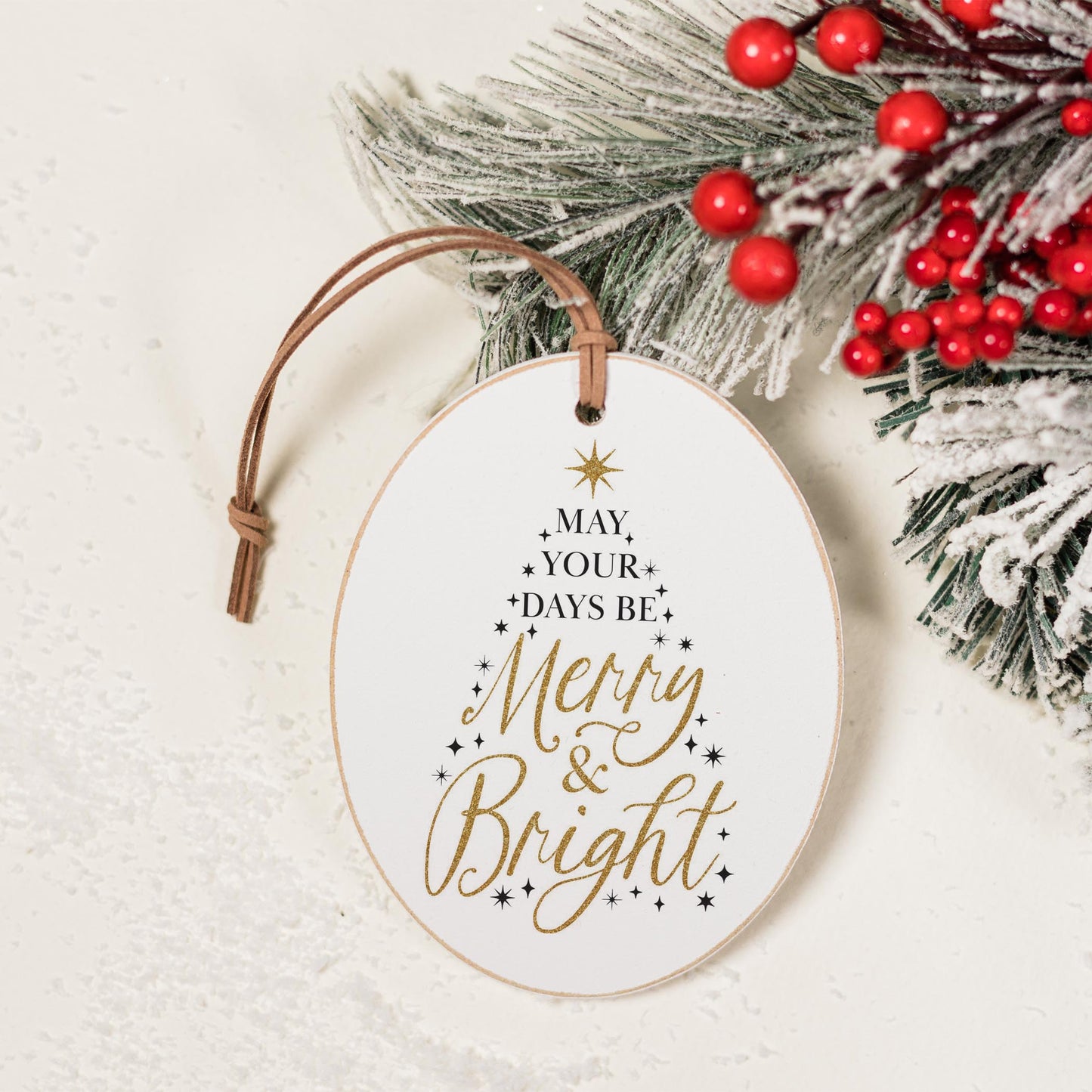 Oval Ornament-Noir Christmas Merry & Bright -3