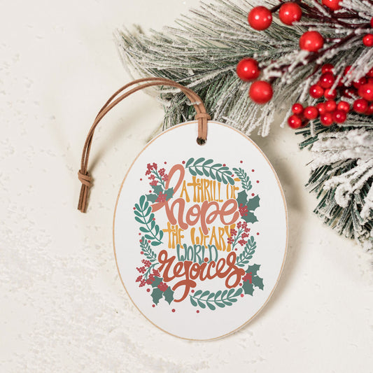 Oval Wooden Ornament - Thrill of Hope