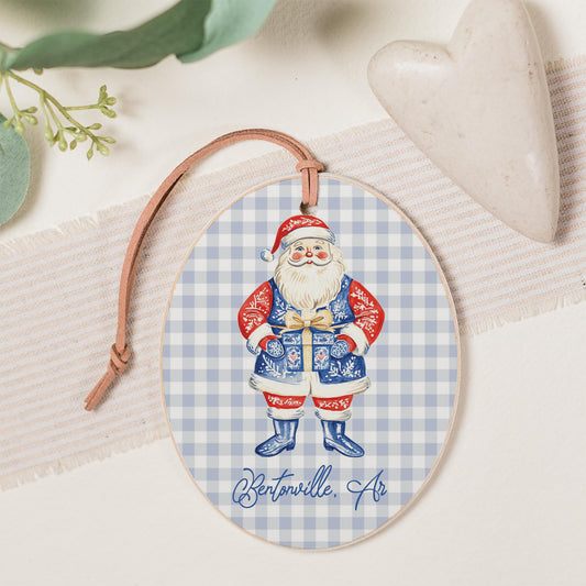 Oval Ornament-Love+Local Blue Noel - A Grand Millennial Christmas -0