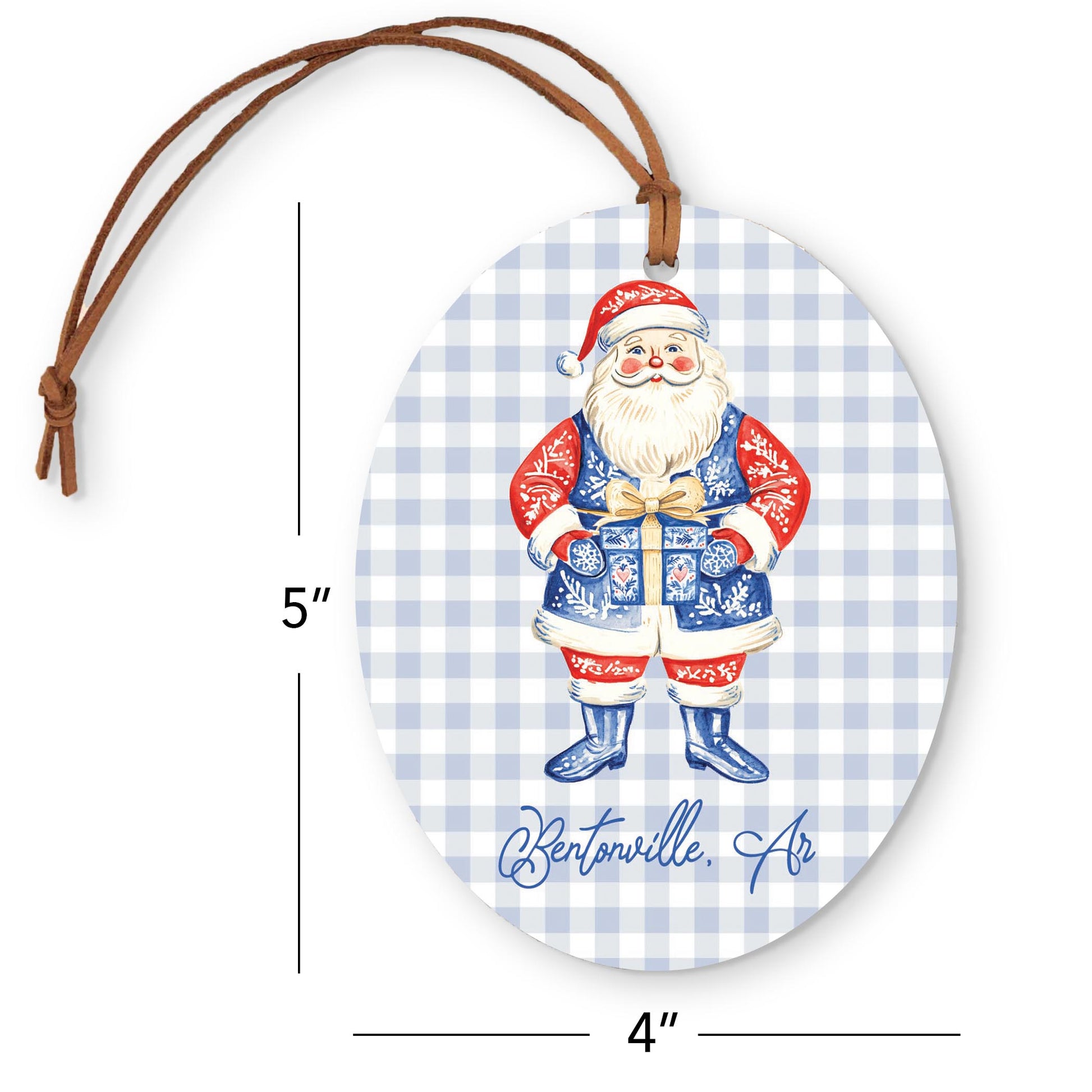 Oval Ornament-Love+Local Blue Noel - A Grand Millennial Christmas -3