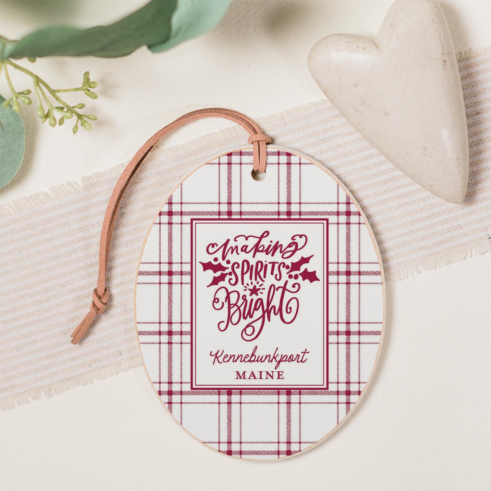 Oval Ornament-Love + Local Winterberry -0
