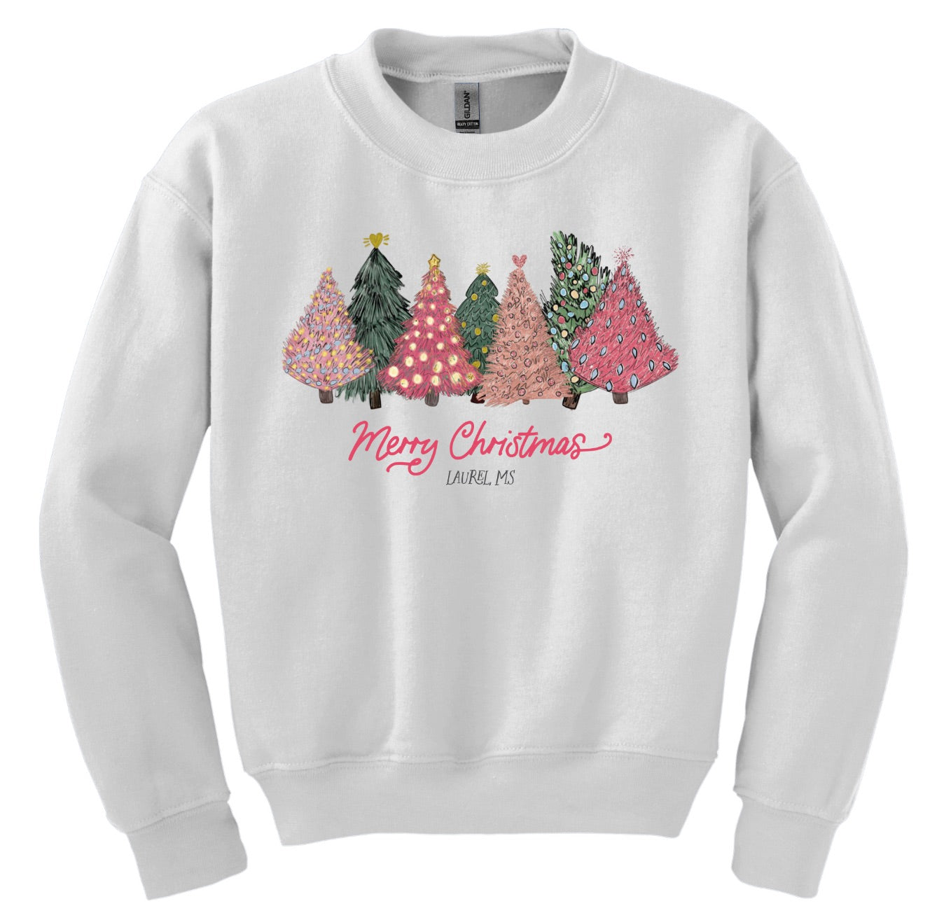 Love+Local Pre-Pack - Pink Christmas Trees Youth Sweatshirts