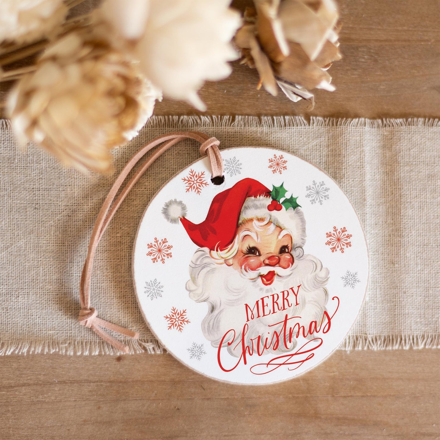 4" Round Ornament-Classic Santa