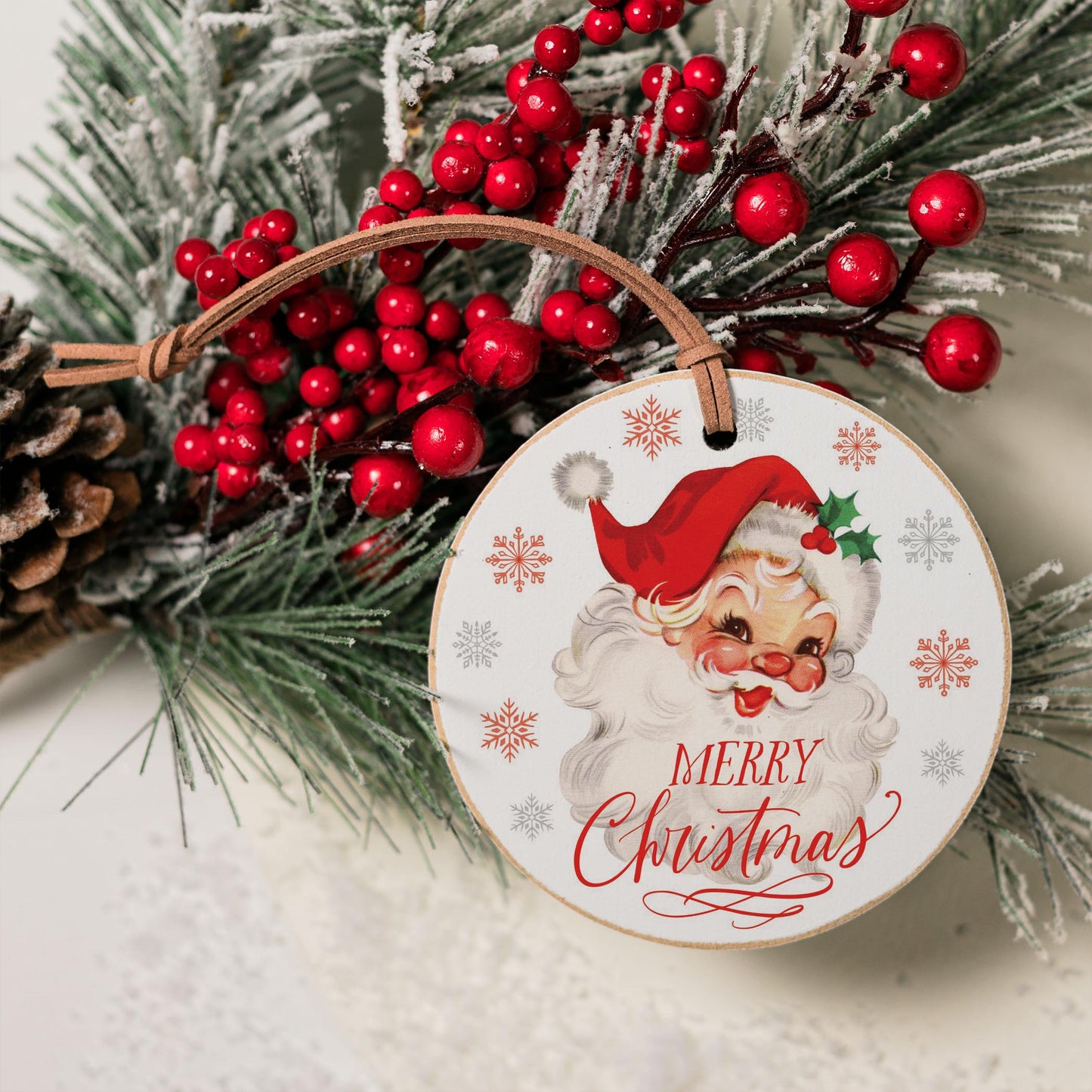 4" Round Ornament-Classic Santa