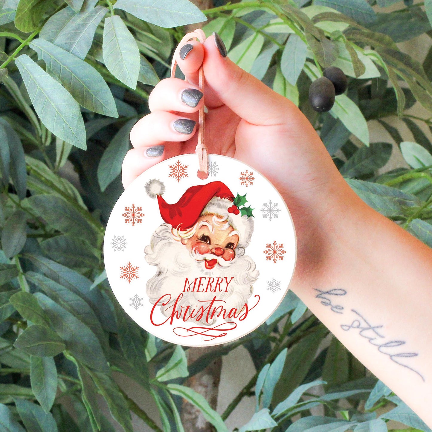 4" Round Ornament-Classic Santa