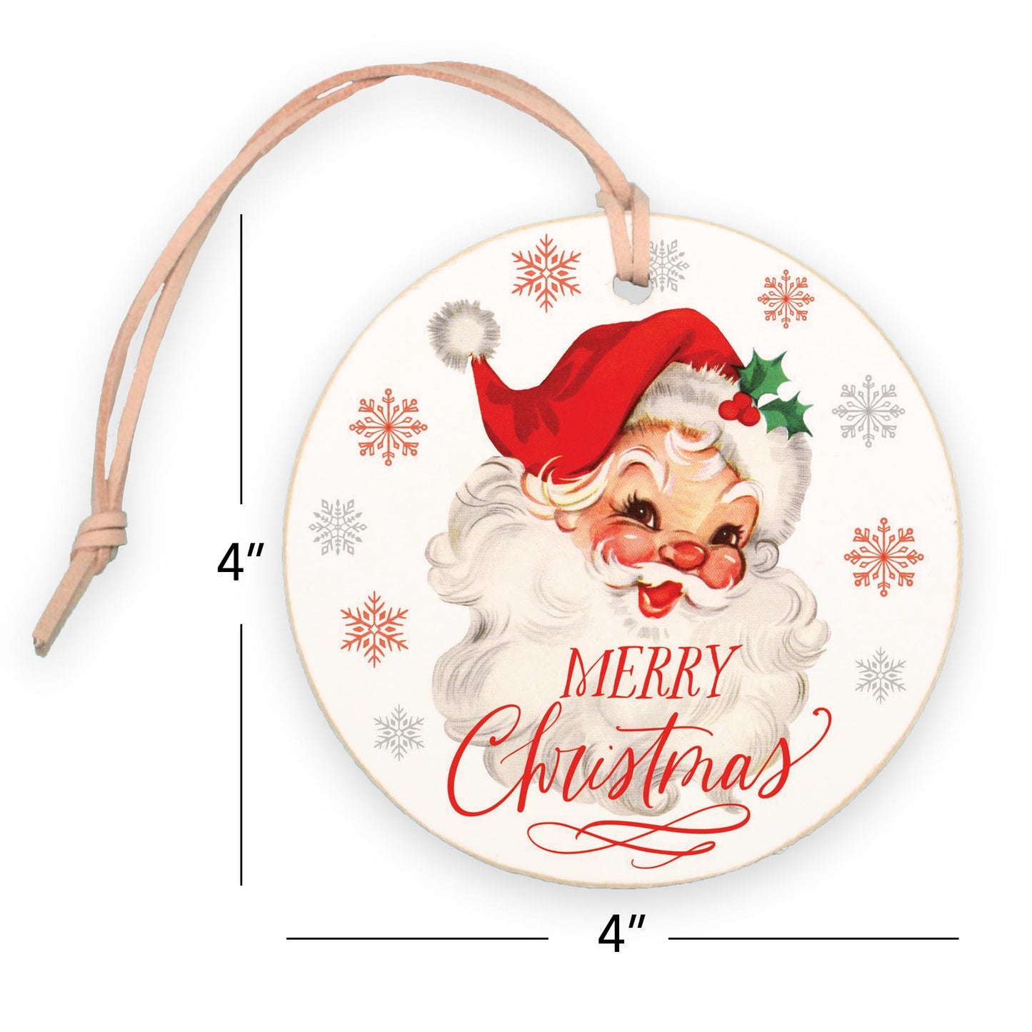 4" Round Ornament-Classic Santa