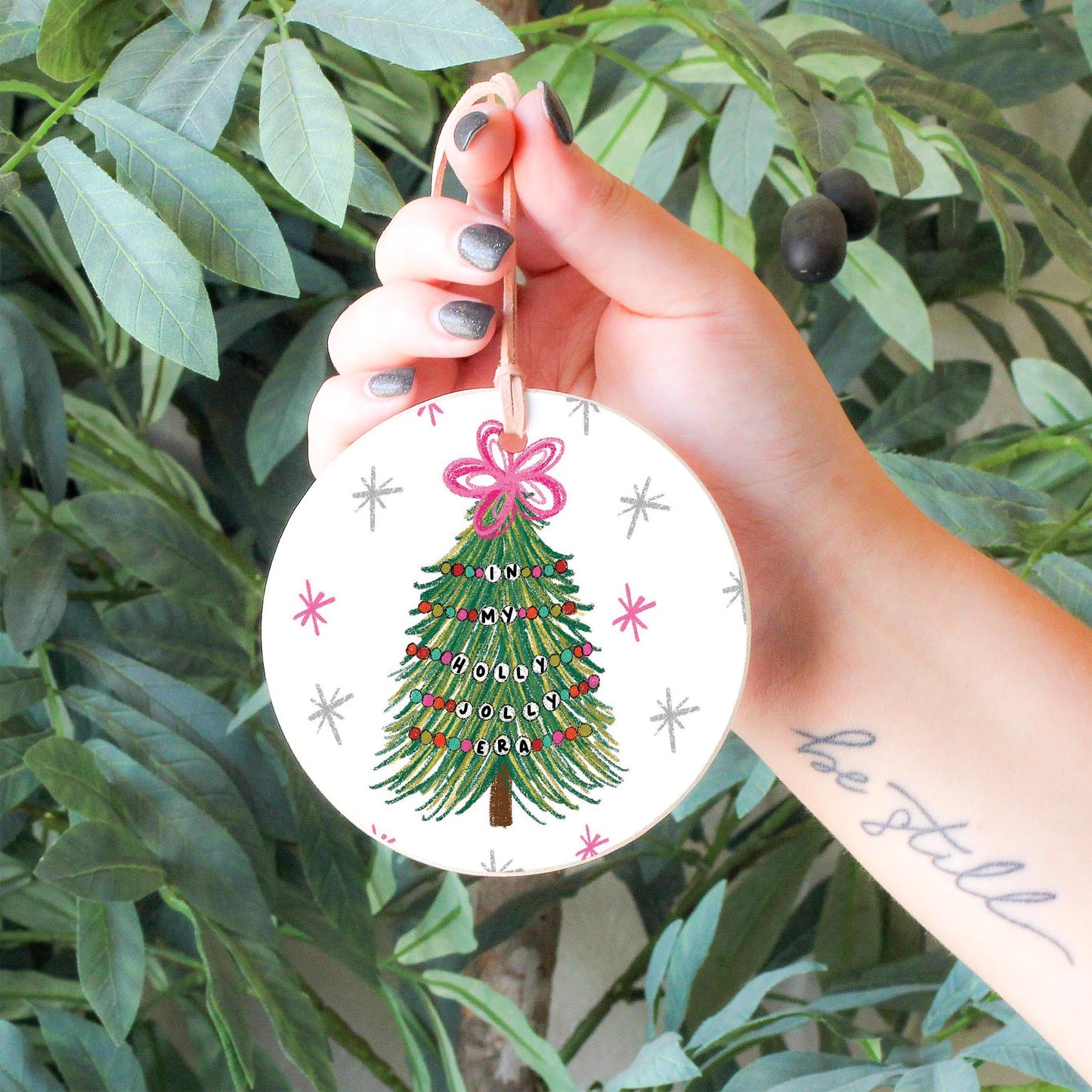 4" Round Ornament-In My Holly Jolly Era Tree