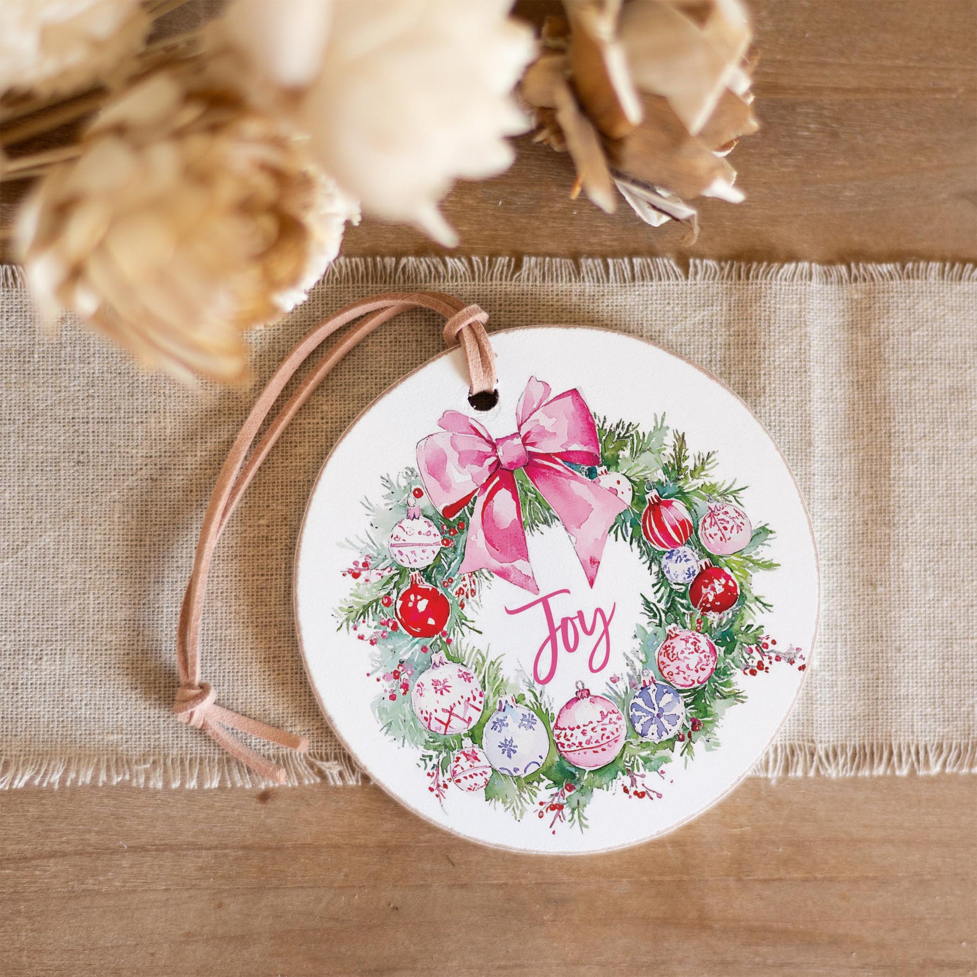 4" Round Ornament-Blush & Baubles - A Grand Millennial Christmas -3