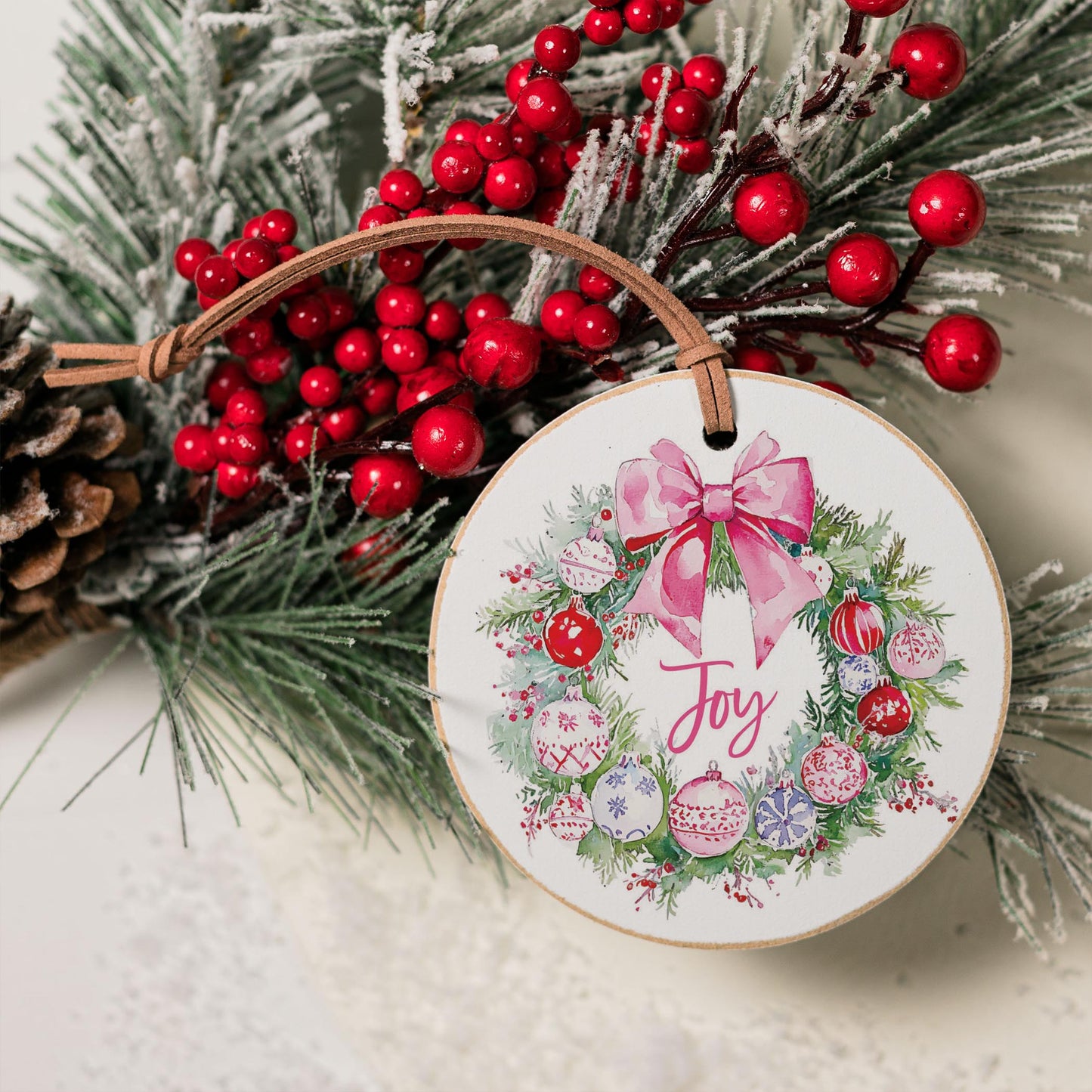 4" Round Ornament-Blush & Baubles - A Grand Millennial Christmas -4