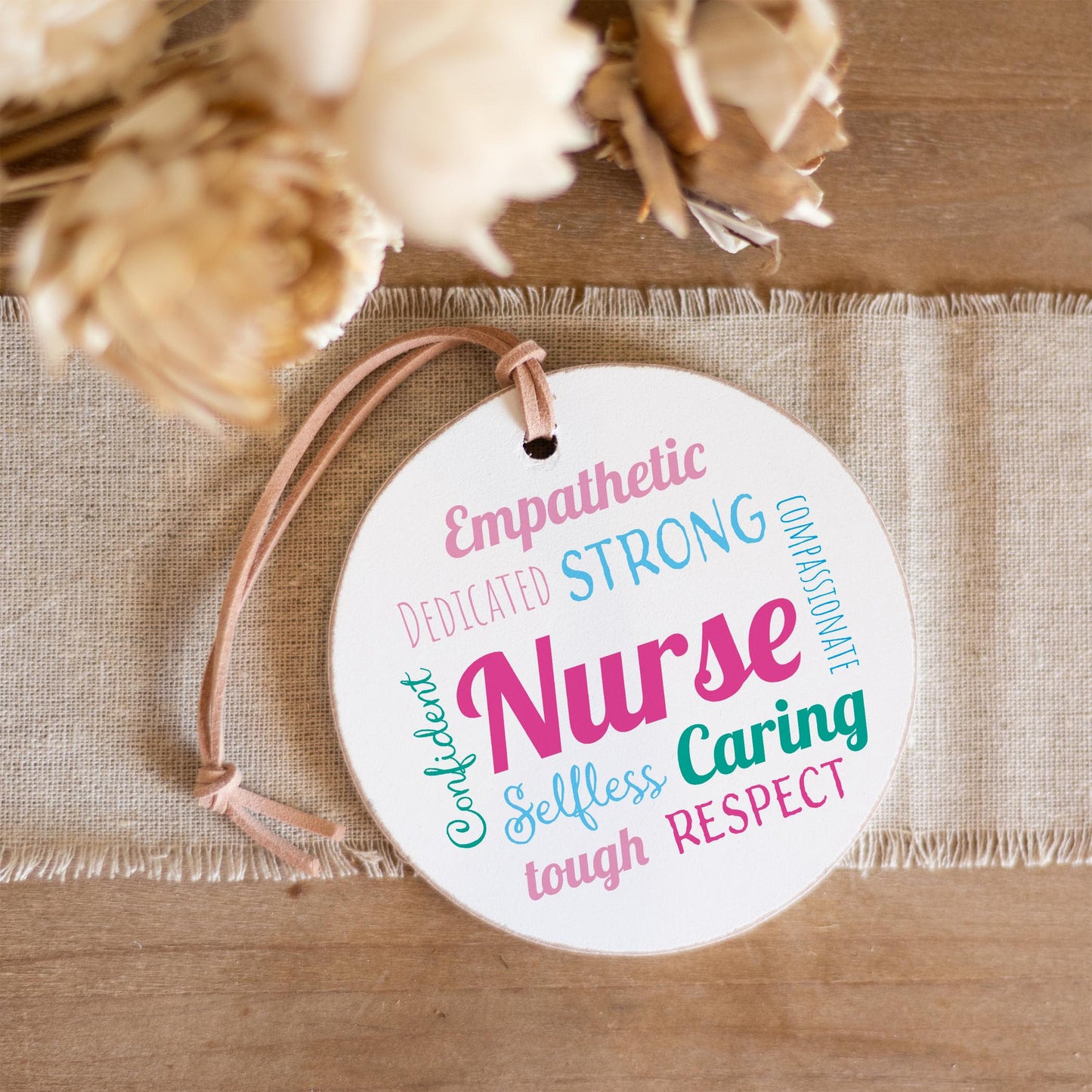 4" Round Ornament-Nursing Words