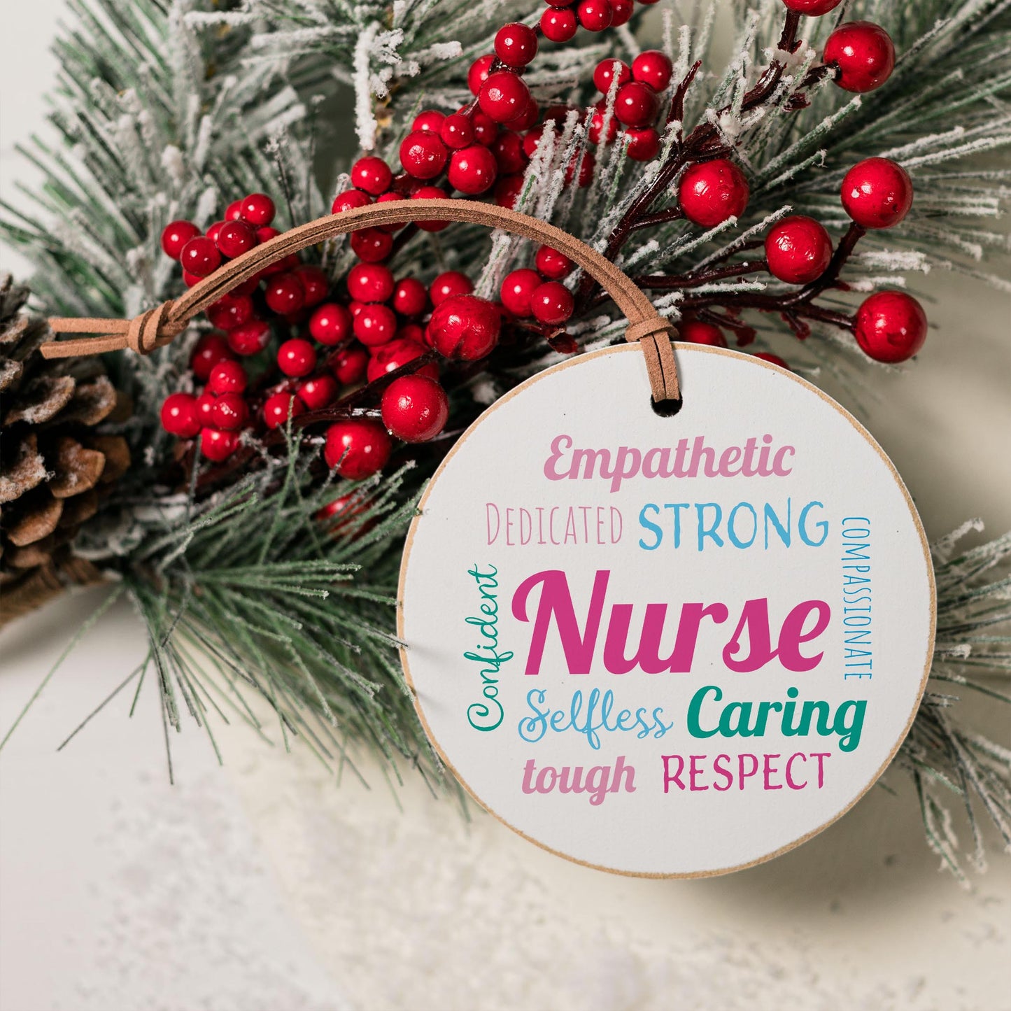 4" Round Ornament-Nursing Words