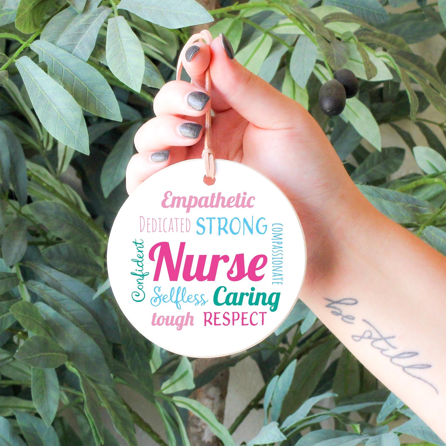 4" Round Ornament-Nursing Words