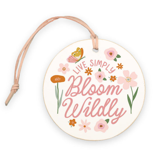 4" Round Ornament-Spring Live Simply Bloom Wildly