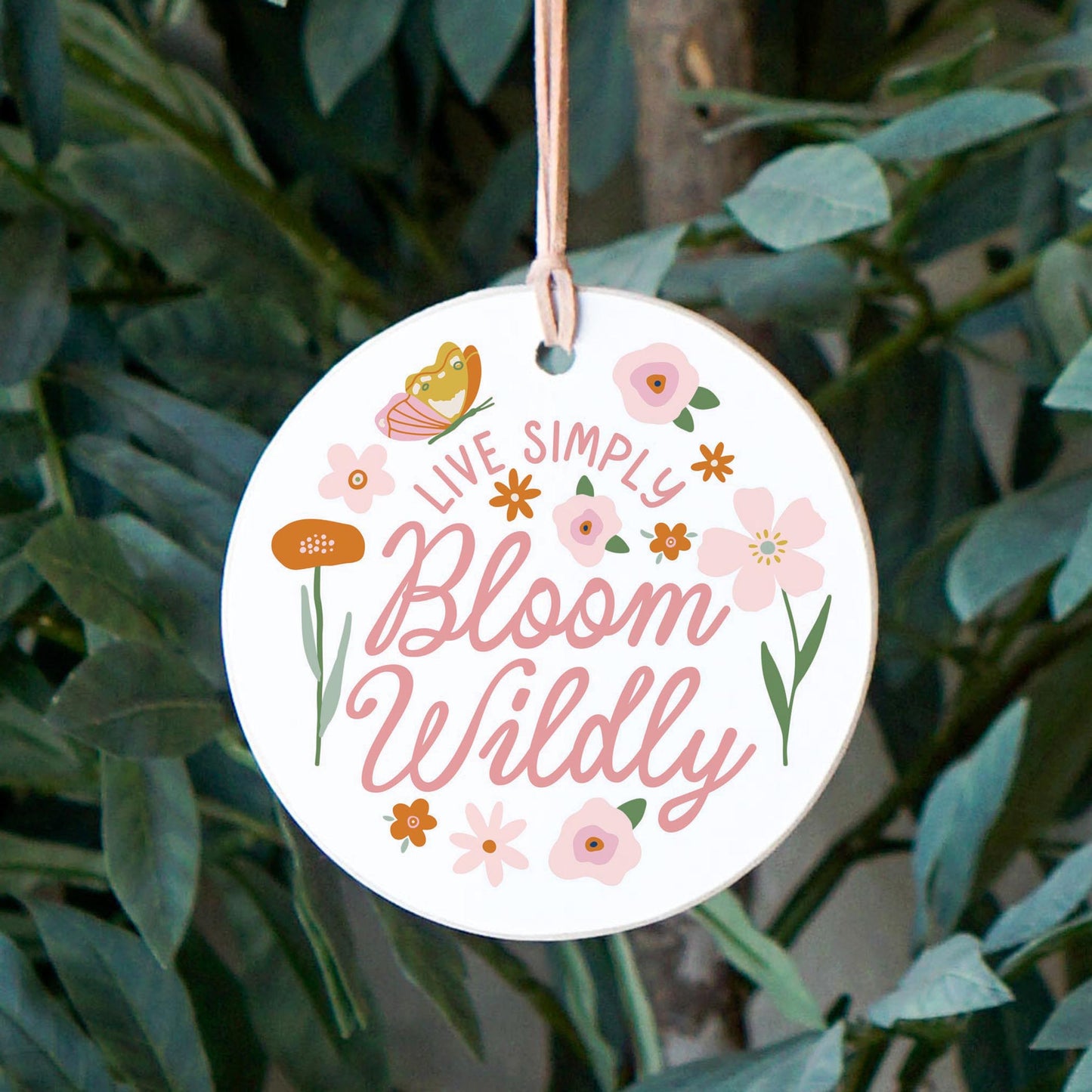 4" Round Ornament-Spring Live Simply Bloom Wildly