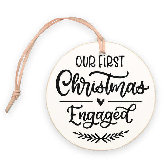 4" Round Ornament-Our First Christmas Engaged