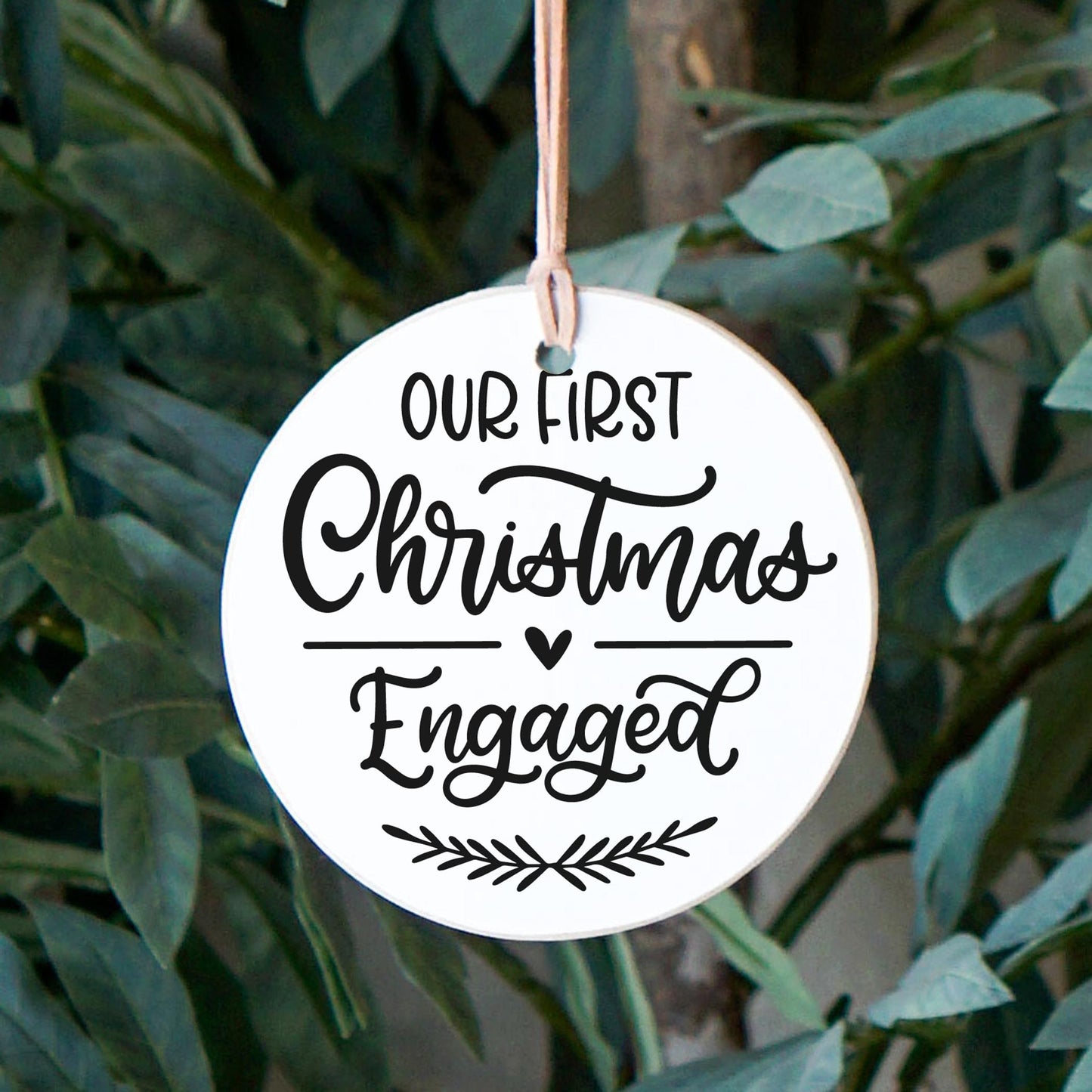 4" Round Ornament-Our First Christmas Engaged