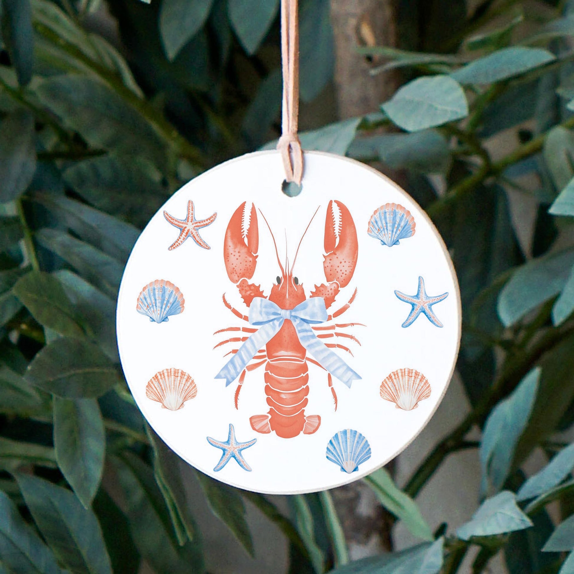 4" Round Ornament-New England Tides Lobster -2