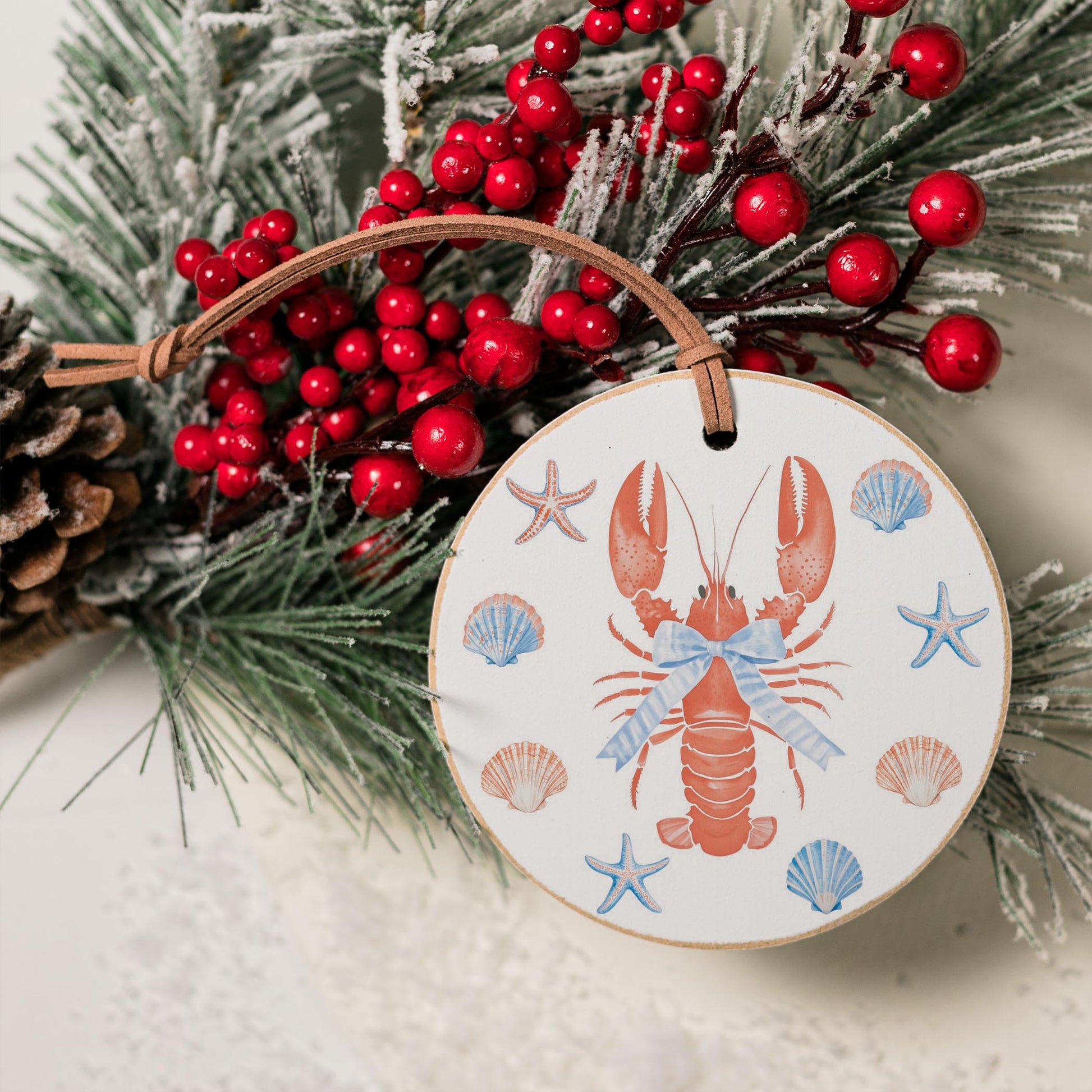 4" Round Ornament-New England Tides Lobster -4