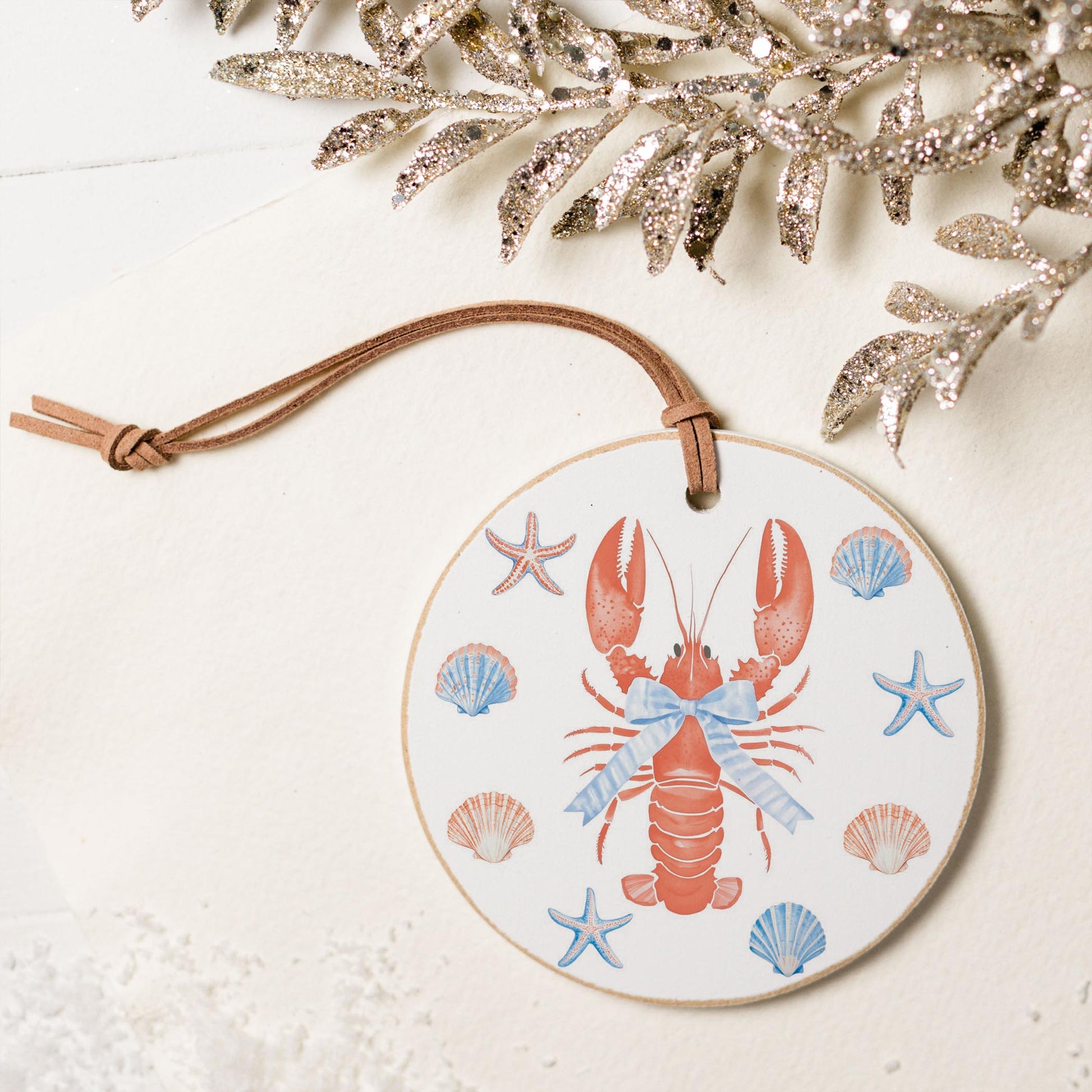 4" Round Ornament-New England Tides Lobster -5