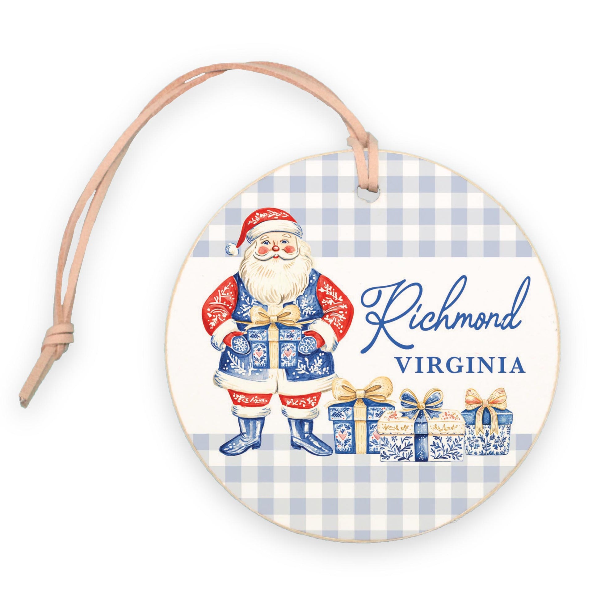 4" Round Ornament-Love+Local Blue Noel - A Grand Millennial Christmas -0