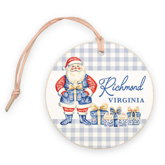 4" Round Ornament-Love+Local Blue Noel - A Grand Millennial Christmas -0