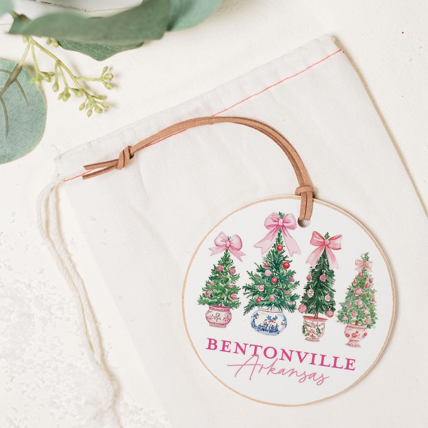 4" Round Ornament-Love+Local Blush & Baubles - A Grand Millennial Christmas -1