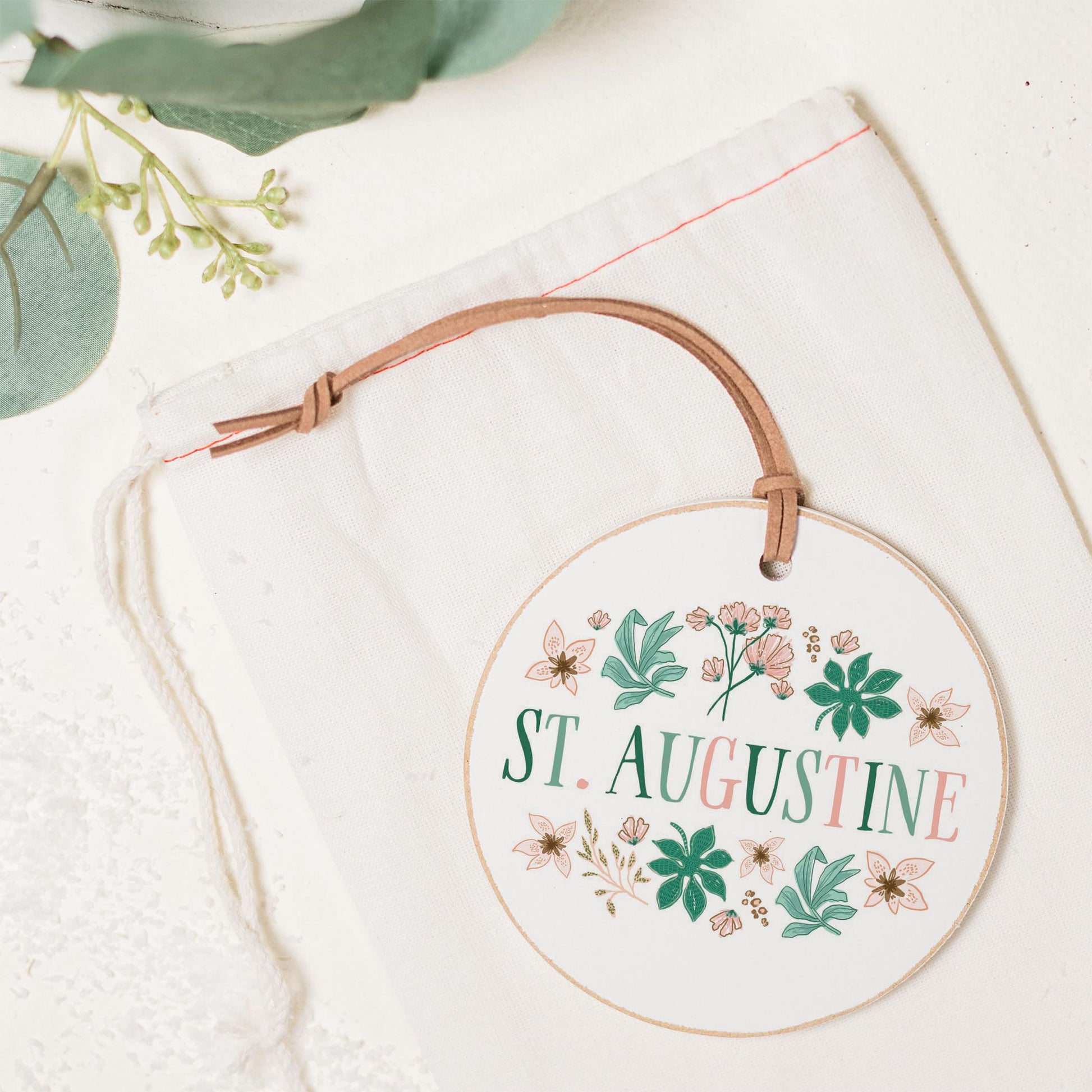 4" Round Ornament-Love+Local Lush Tropics -1