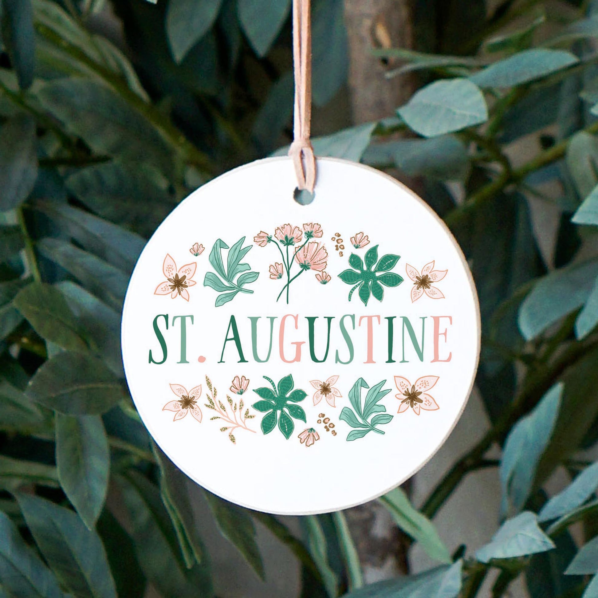 4" Round Ornament-Love+Local Lush Tropics -2