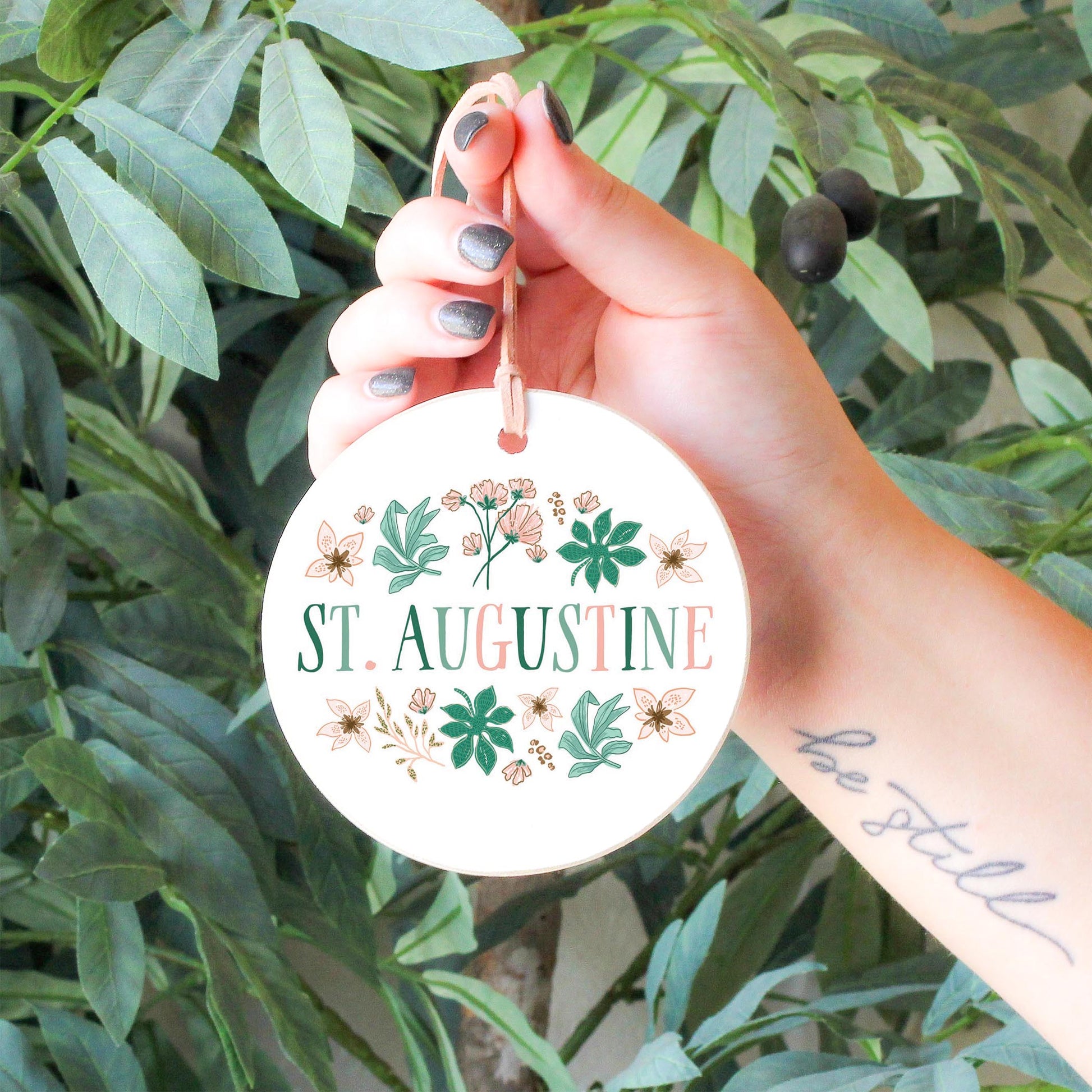 4" Round Ornament-Love+Local Lush Tropics -4