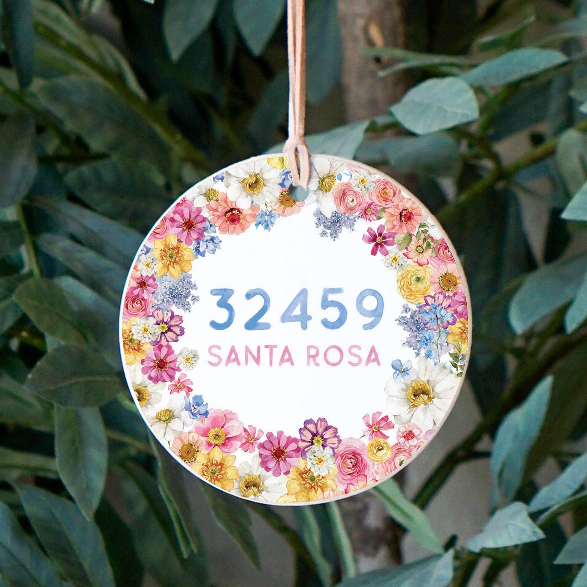 4" Round Ornament-Love+Local Fantasy Garden Zip -2
