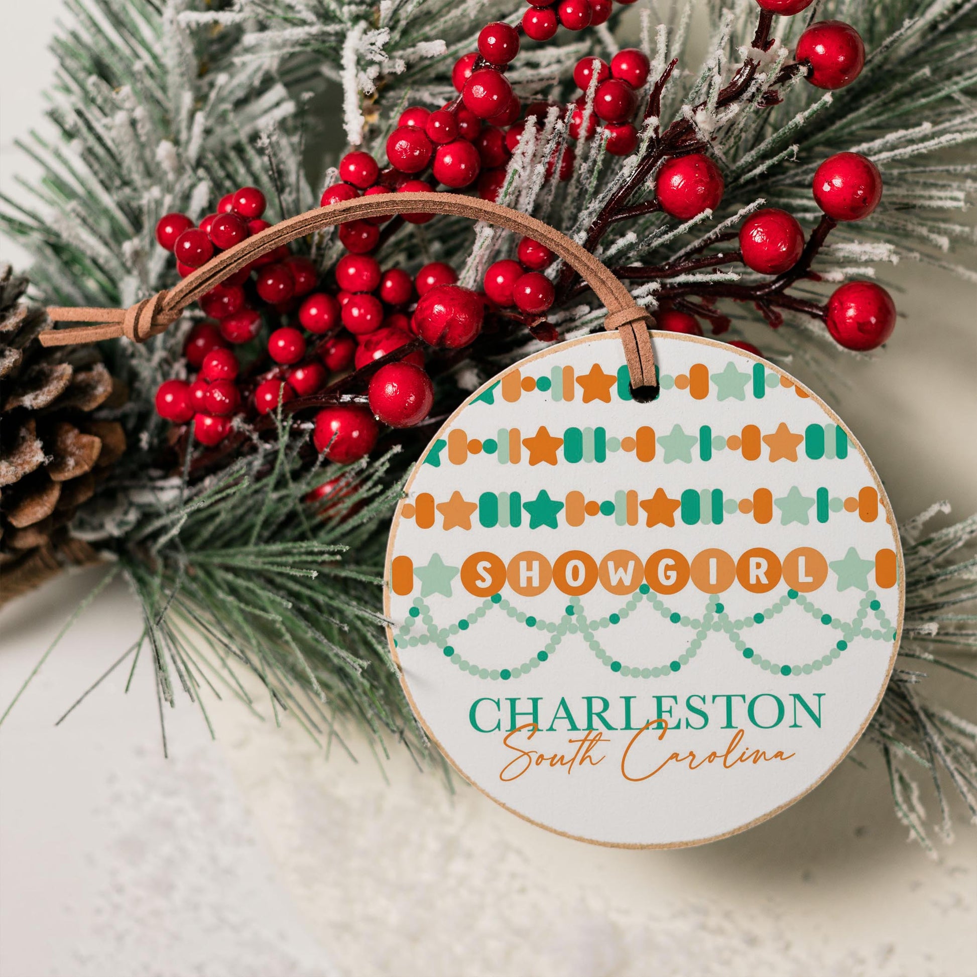 4" Round Ornament-Love+Local Showgirl -3