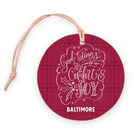 4" Round Ornament-Love + Local Winterberry -0
