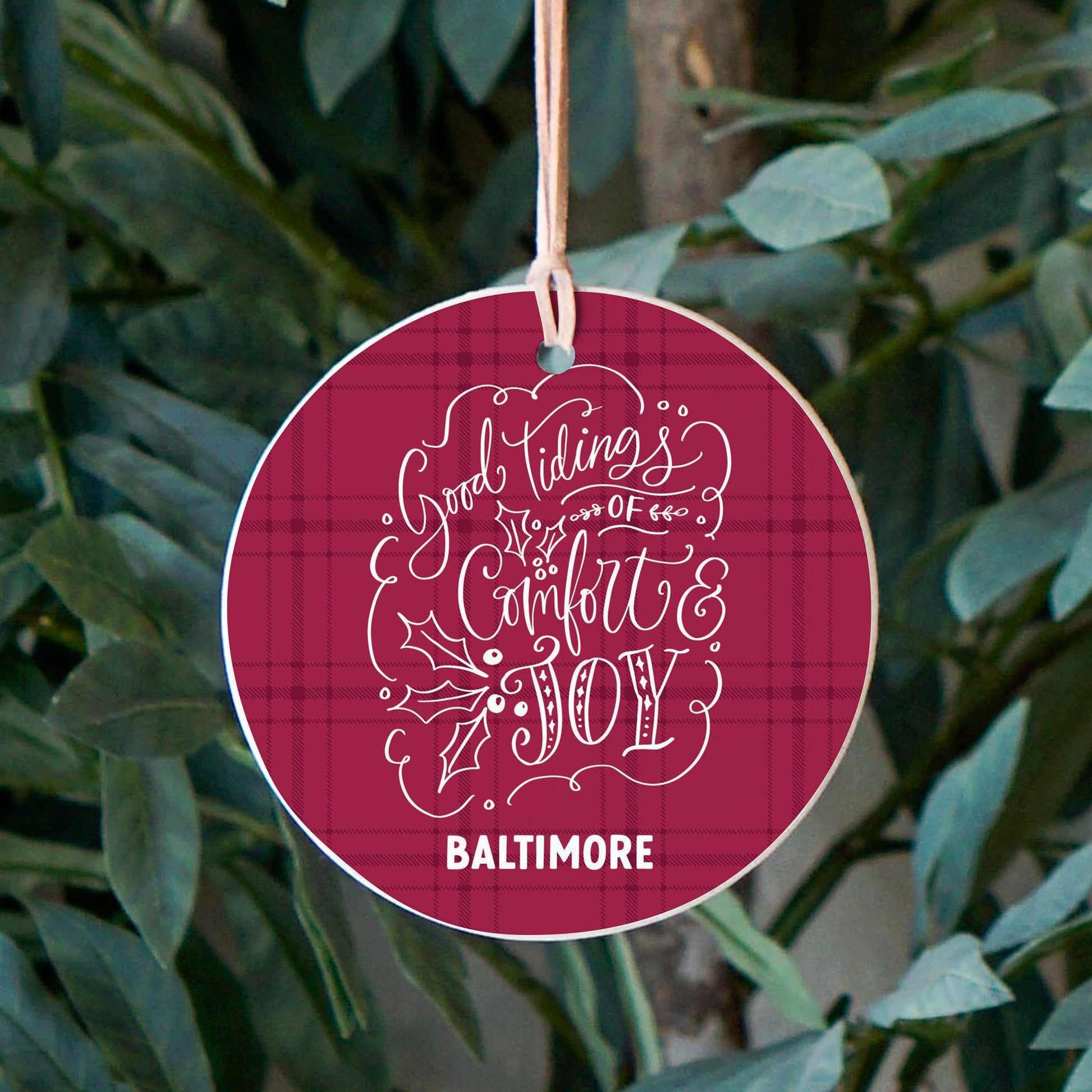 4" Round Ornament-Love + Local Winterberry -2