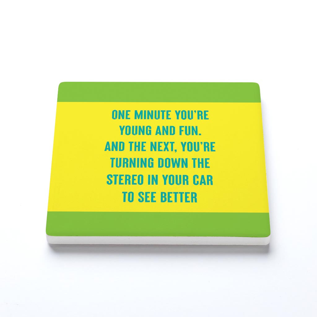 Ceramic Square Coaster-Bright Humor Young And Fun -1