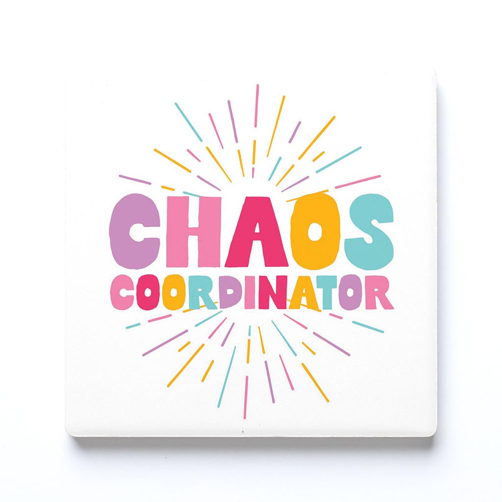 Ceramic Square Coaster-Chaos Coordinator -0