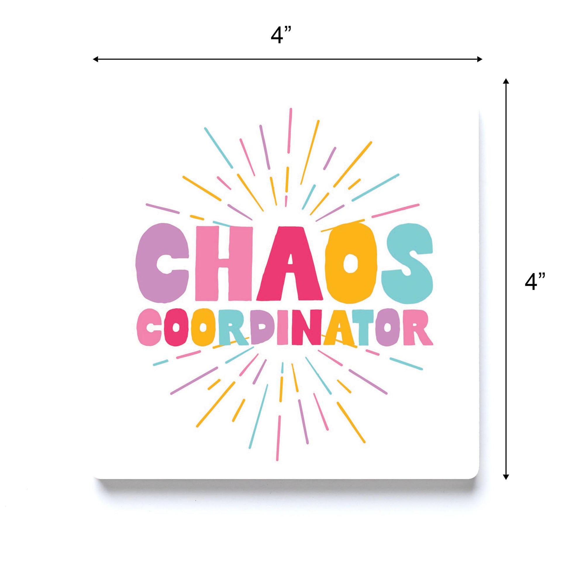 Ceramic Square Coaster-Chaos Coordinator -3