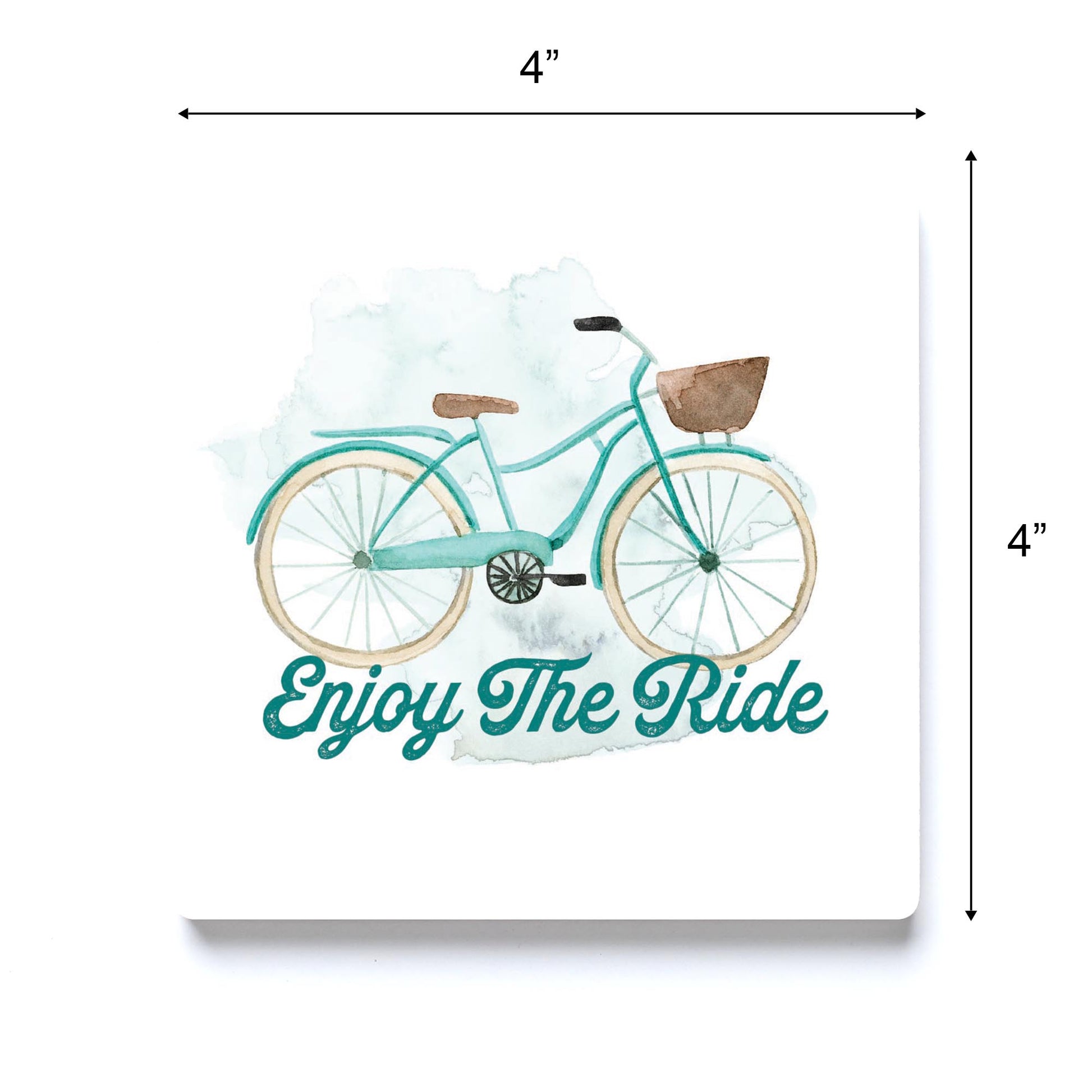 Ceramic Square Coaster-Enjoy The Ride Bike -3