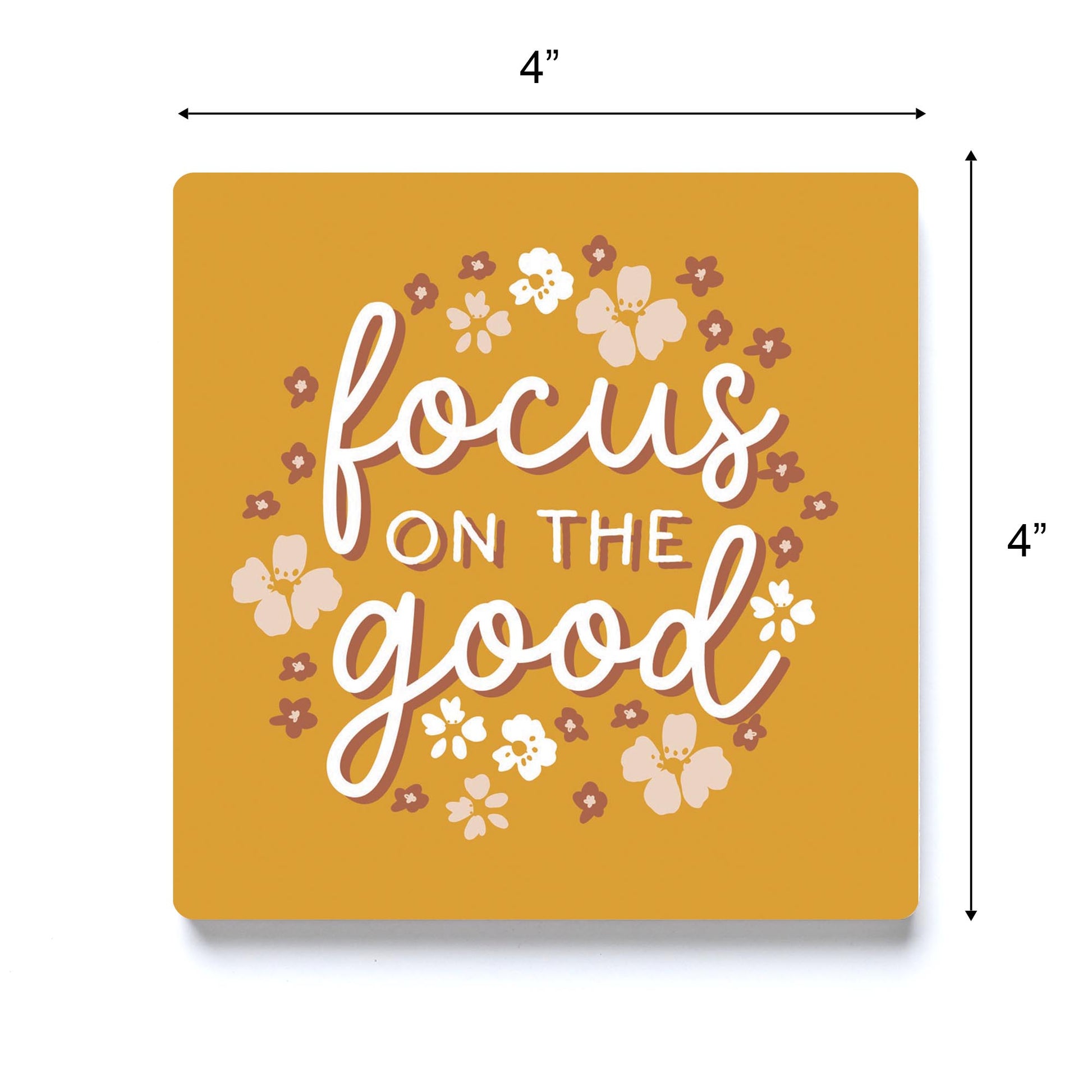 Ceramic Square Coaster-Focus On The Good -3