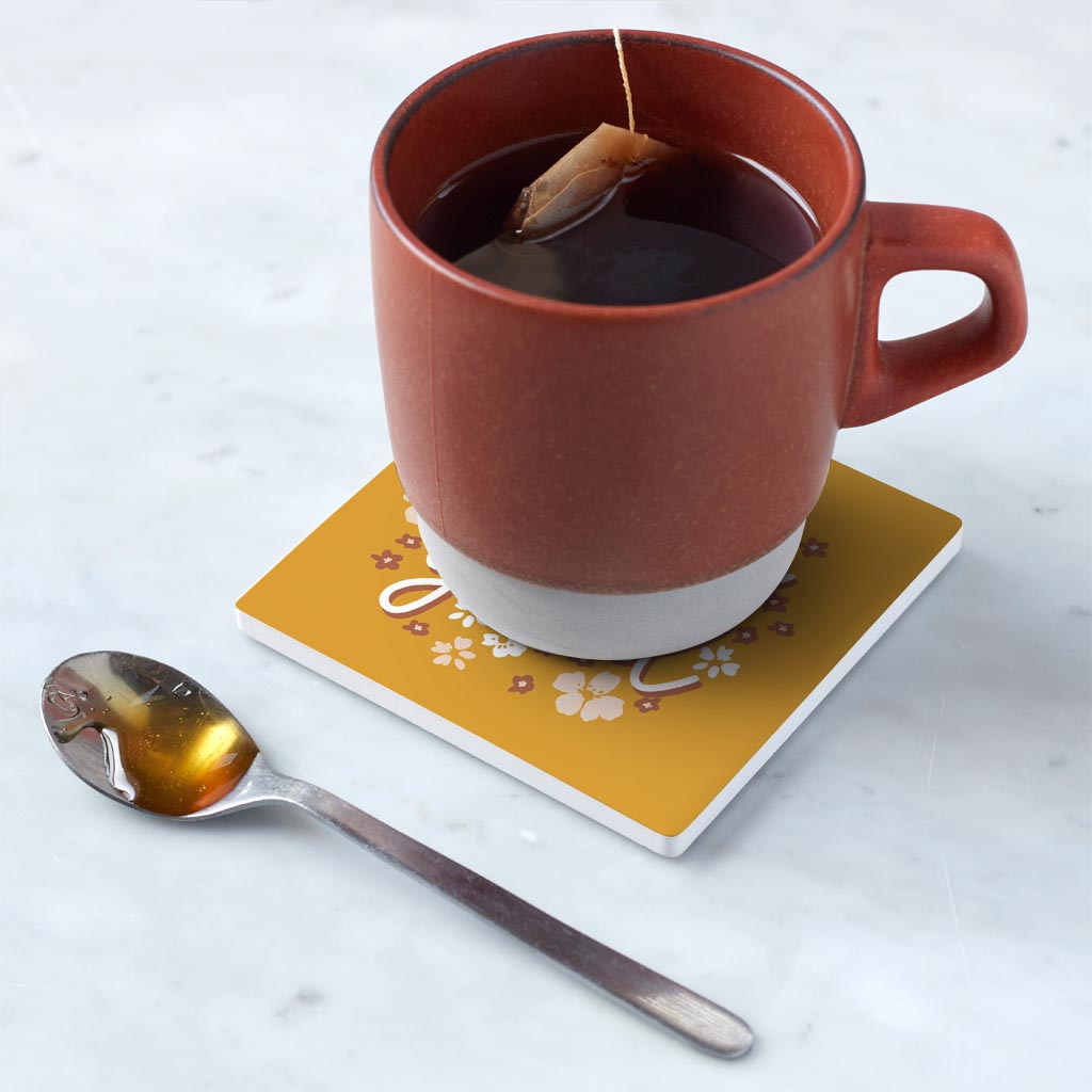 Ceramic Square Coaster-Focus On The Good -5